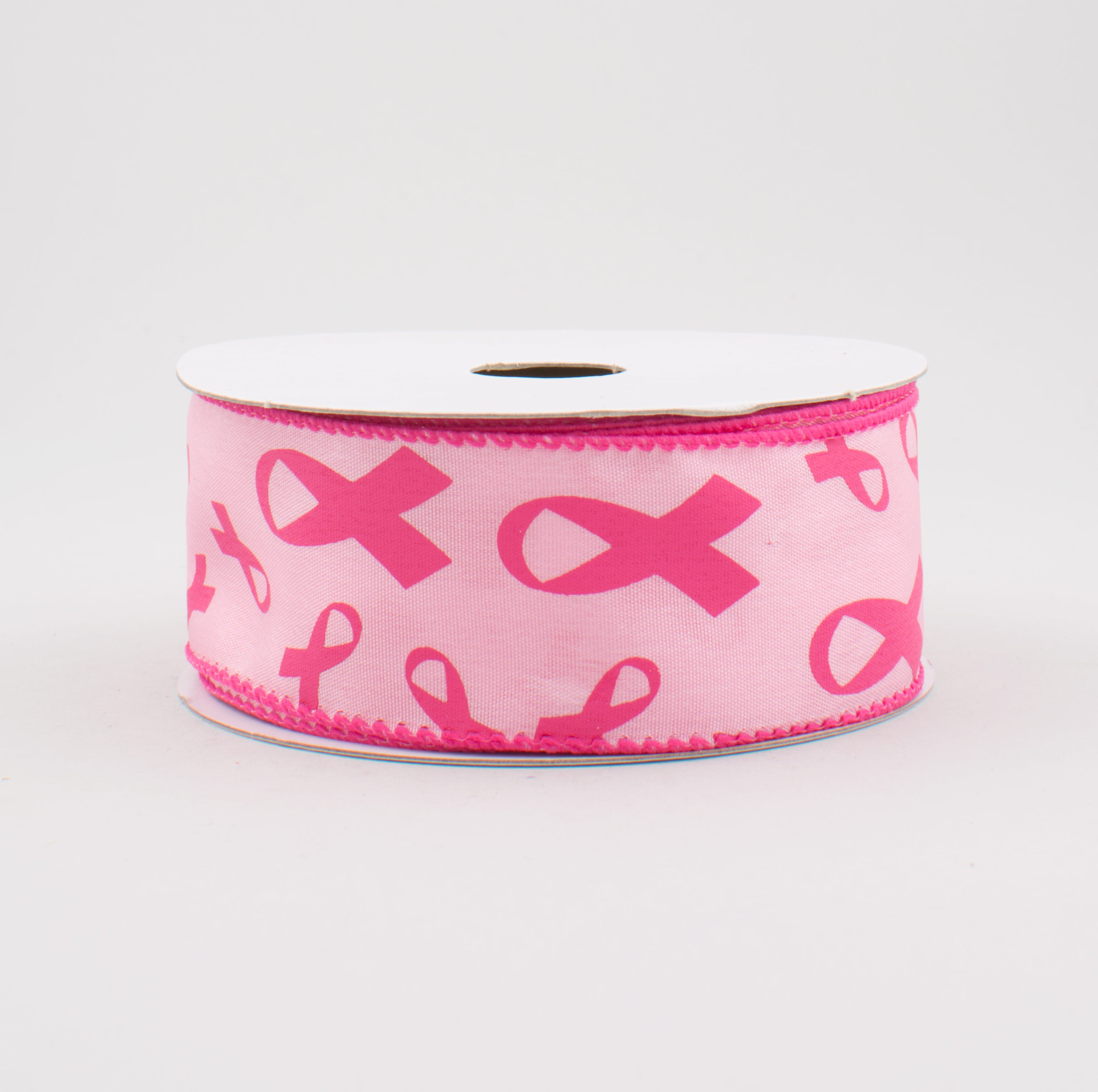 1.5" Pink Support Ribbons On Satin Ribbon (10 Yards)