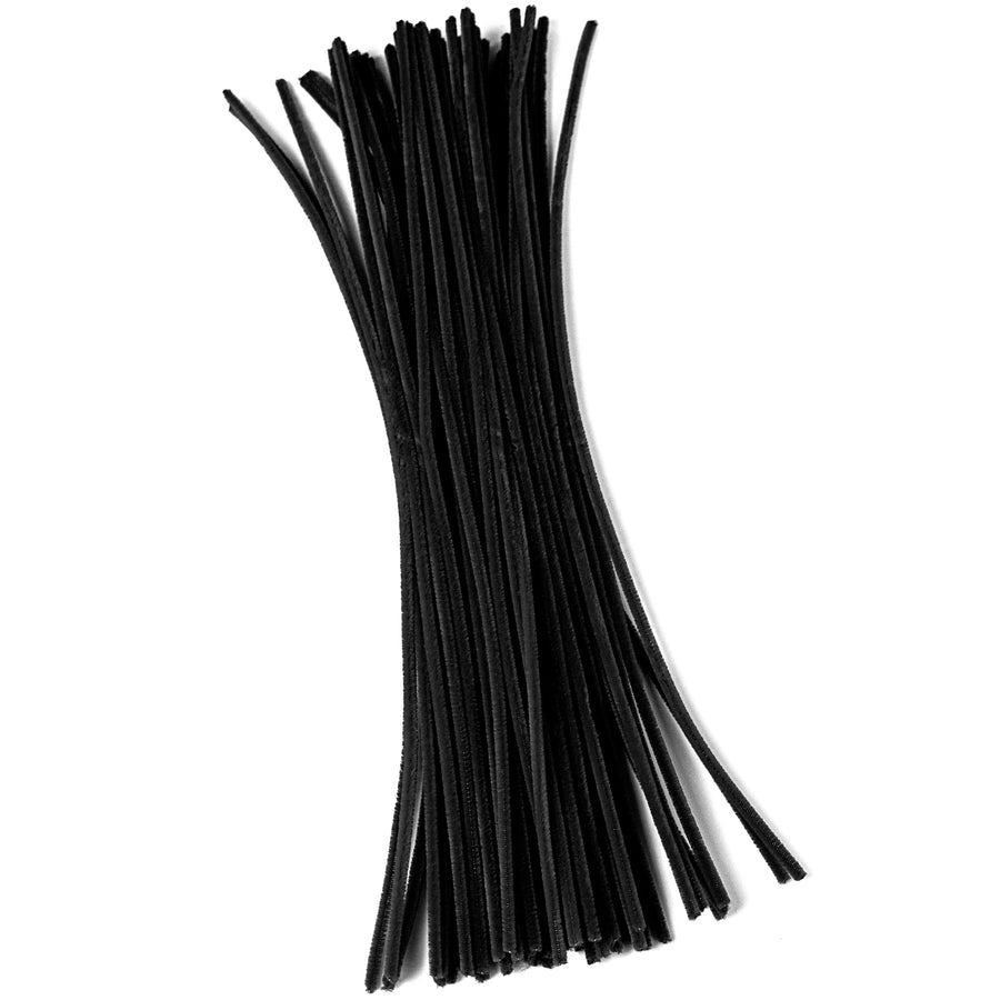 20" Pipe Cleaner Stems: 6mm Chenille Black (50) Item Number: MA200202