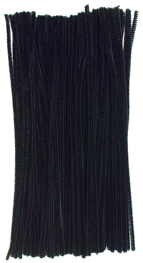 12" Pipe Cleaner Stems: 6mm Chenille Black (100) Lifestyle Photo