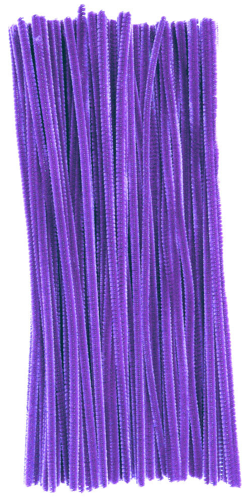 12" Pipe Cleaner Stems: 6mm Chenille Purple (100) Lifestyle Photo