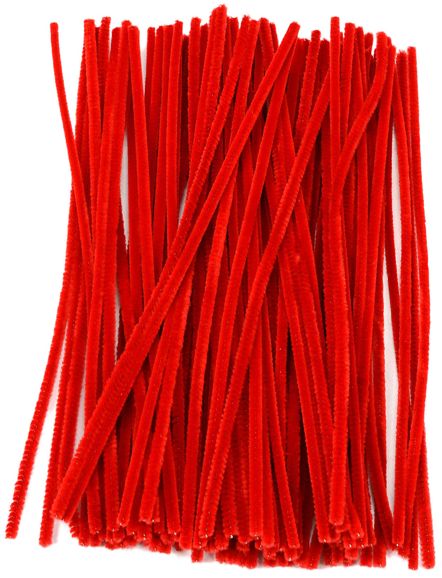 12" Pipe Cleaner Stems: 6mm Chenille Red (100) Lifestyle Photo