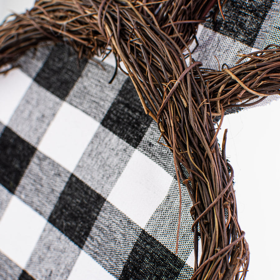22" Plaid Bunny Grapevine Hanger detail photo 3