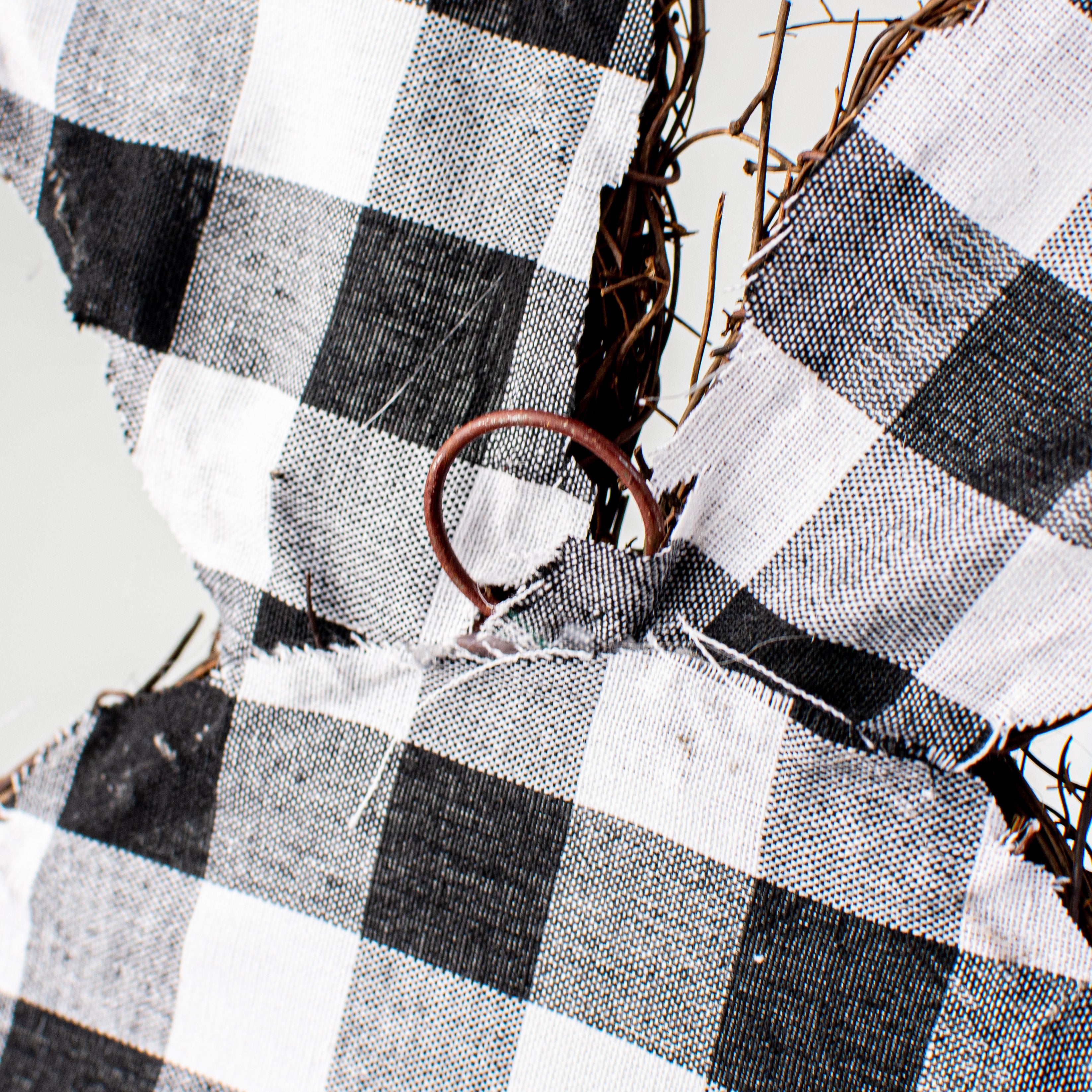 22" Plaid Bunny Grapevine Hanger detail photo 4