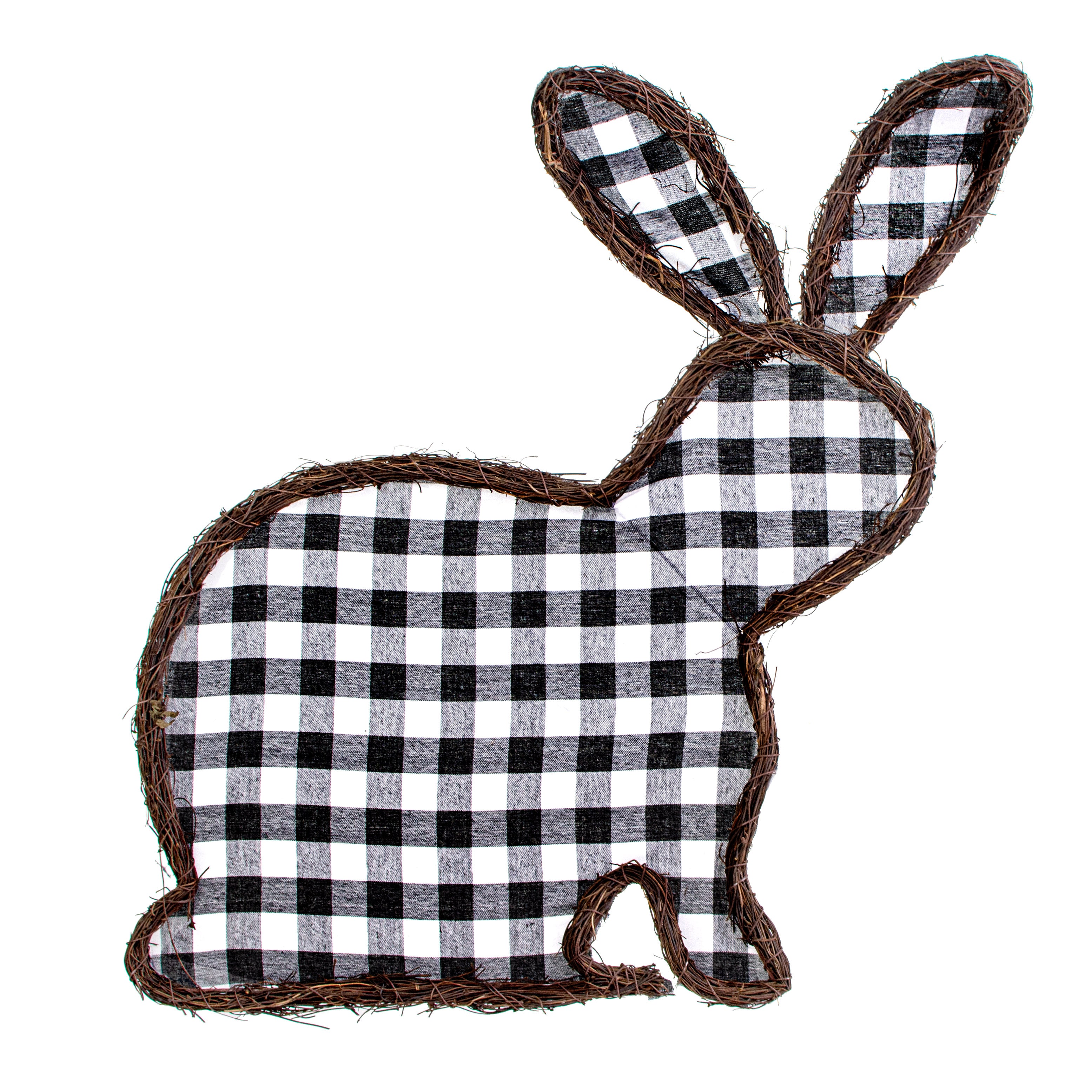 22" Plaid Bunny Grapevine Hanger Item Number: 62912GINGHAM