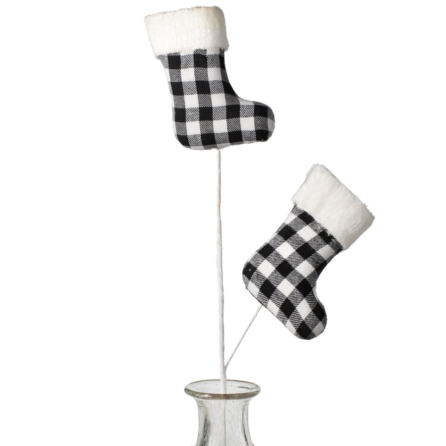 27" Plaid & Faux Fur Christmas Stocking Pick Item Number: XS978636