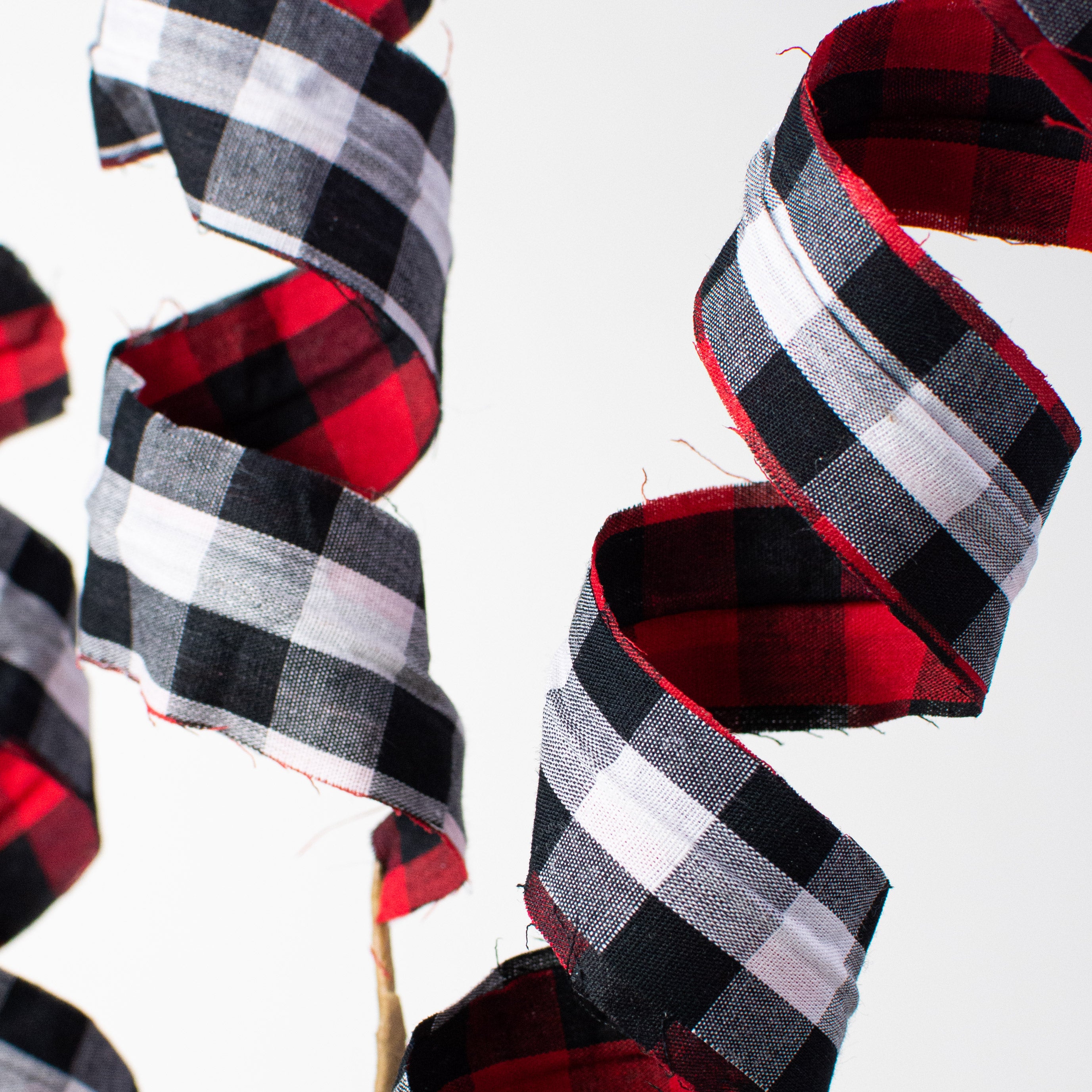 30" Double Sided Plaid Frizzy Curly Spray: Gingham Lifestyle Photo