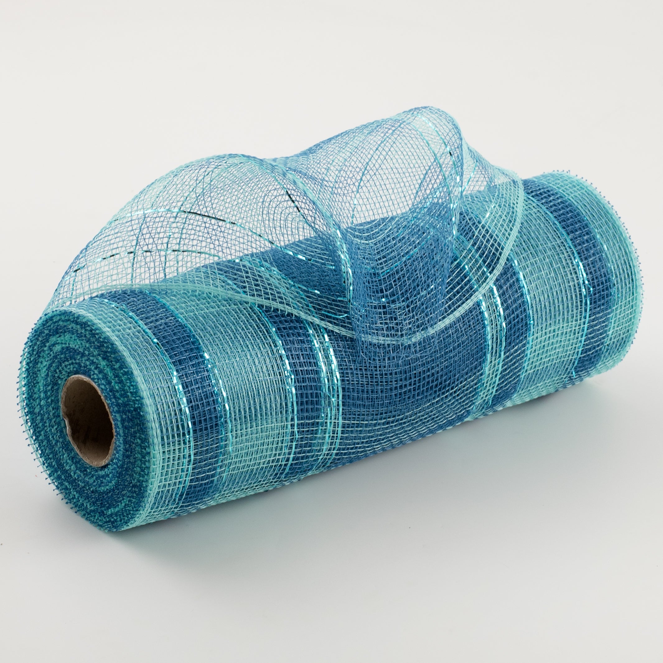 10" Plaid Metallic Mesh: Aqua Blue & Turquoise Item Number: RE1383RA