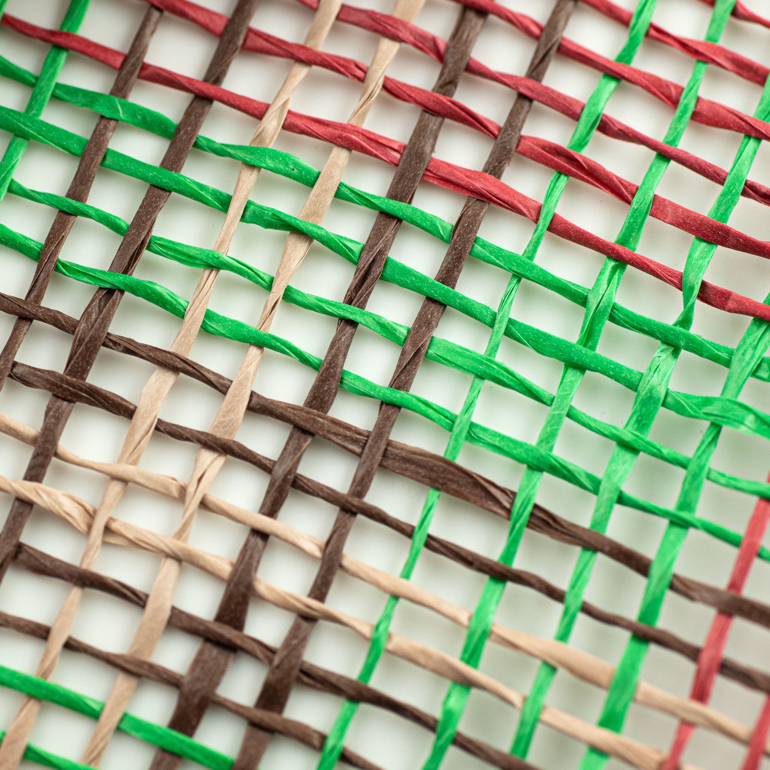 10" Plaid Poly Burlap Mesh: Cranberry, Emerald, Chocolate, Natural, Cream detail photo 3