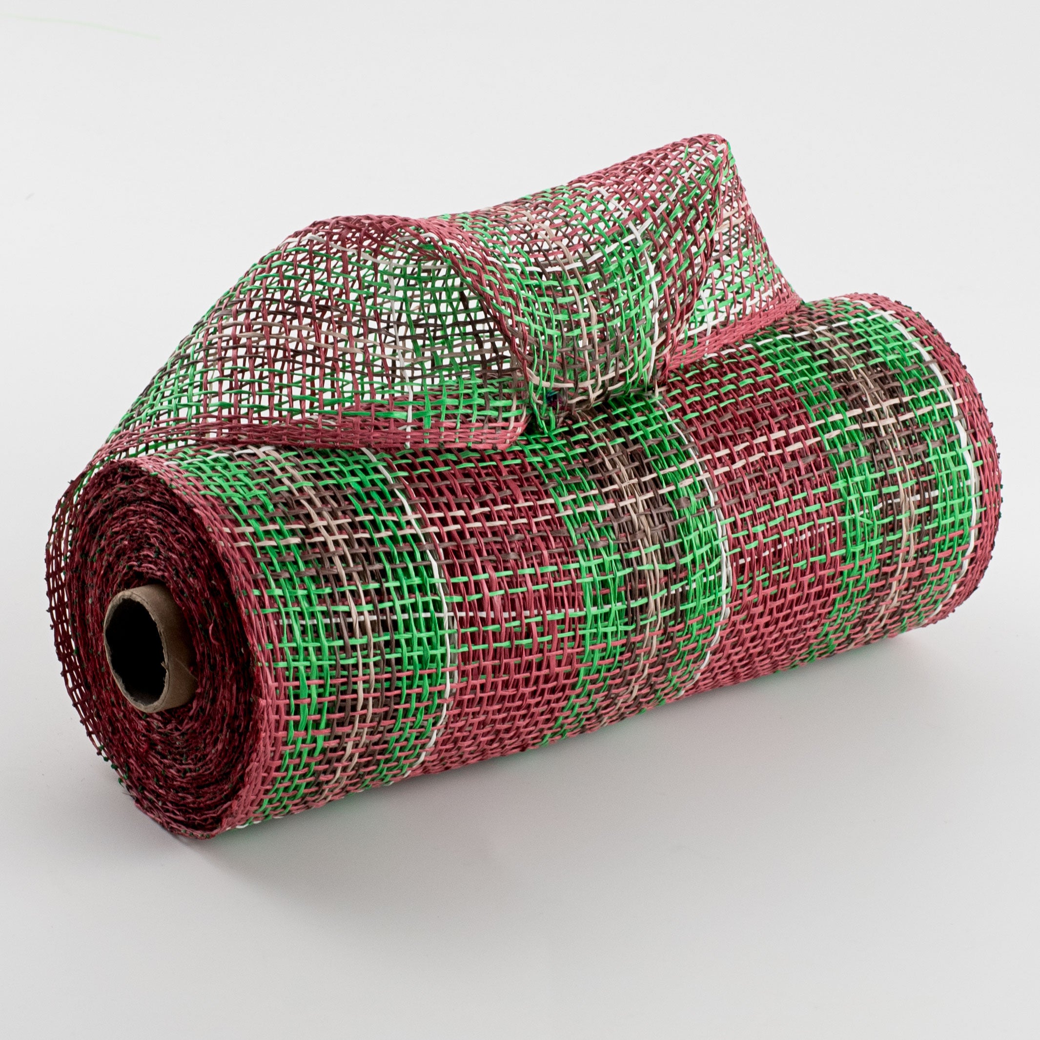 10" Plaid Poly Burlap Mesh: Cranberry, Emerald, Chocolate, Natural, Cream Item Number: RP8141