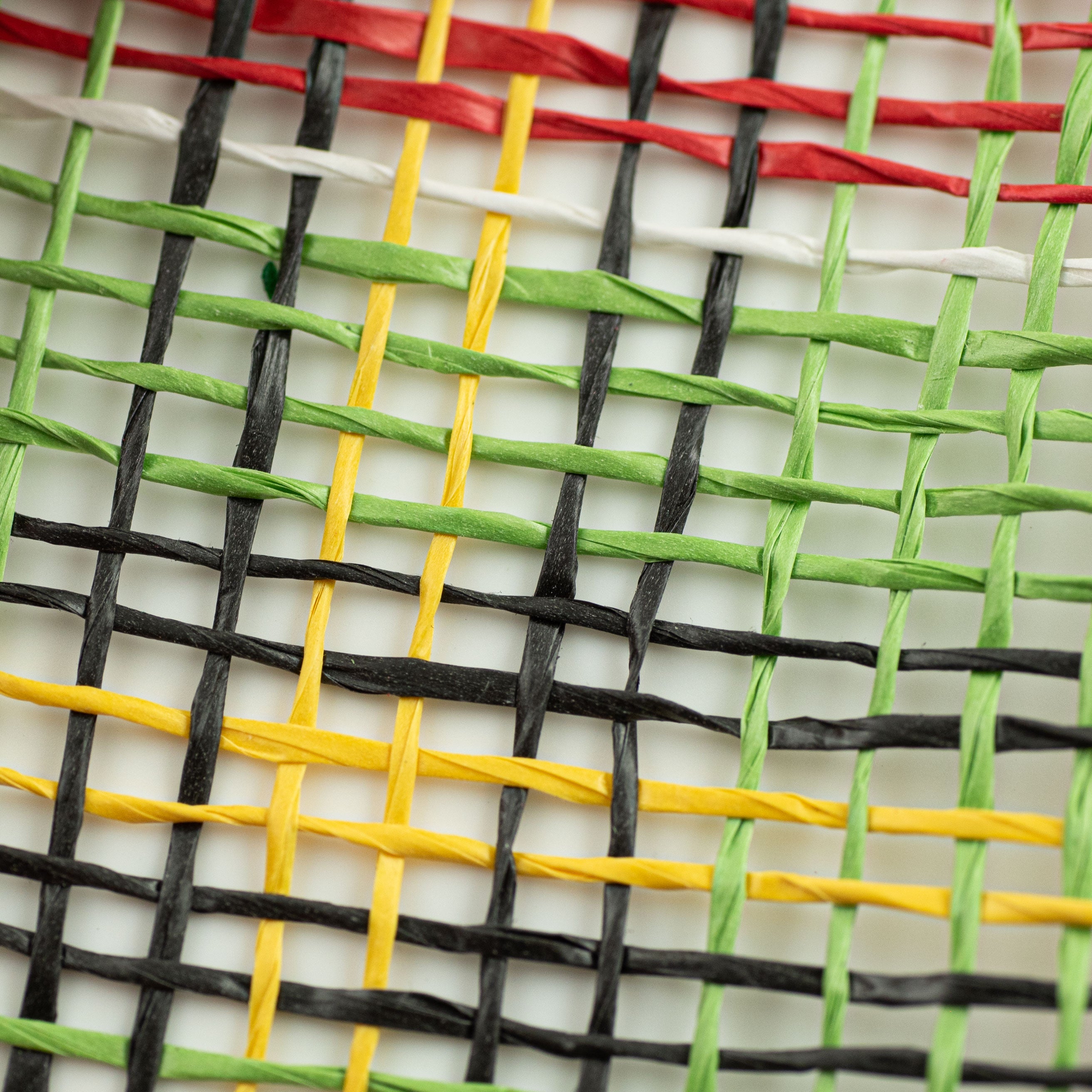 10" Plaid Poly Burlap Mesh: Red, Lime, Black, Yellow, White detail photo 3