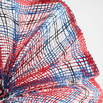 10" Plaid Poly Burlap Mesh: Red, Royal Blue, White, Black Lifestyle Photo