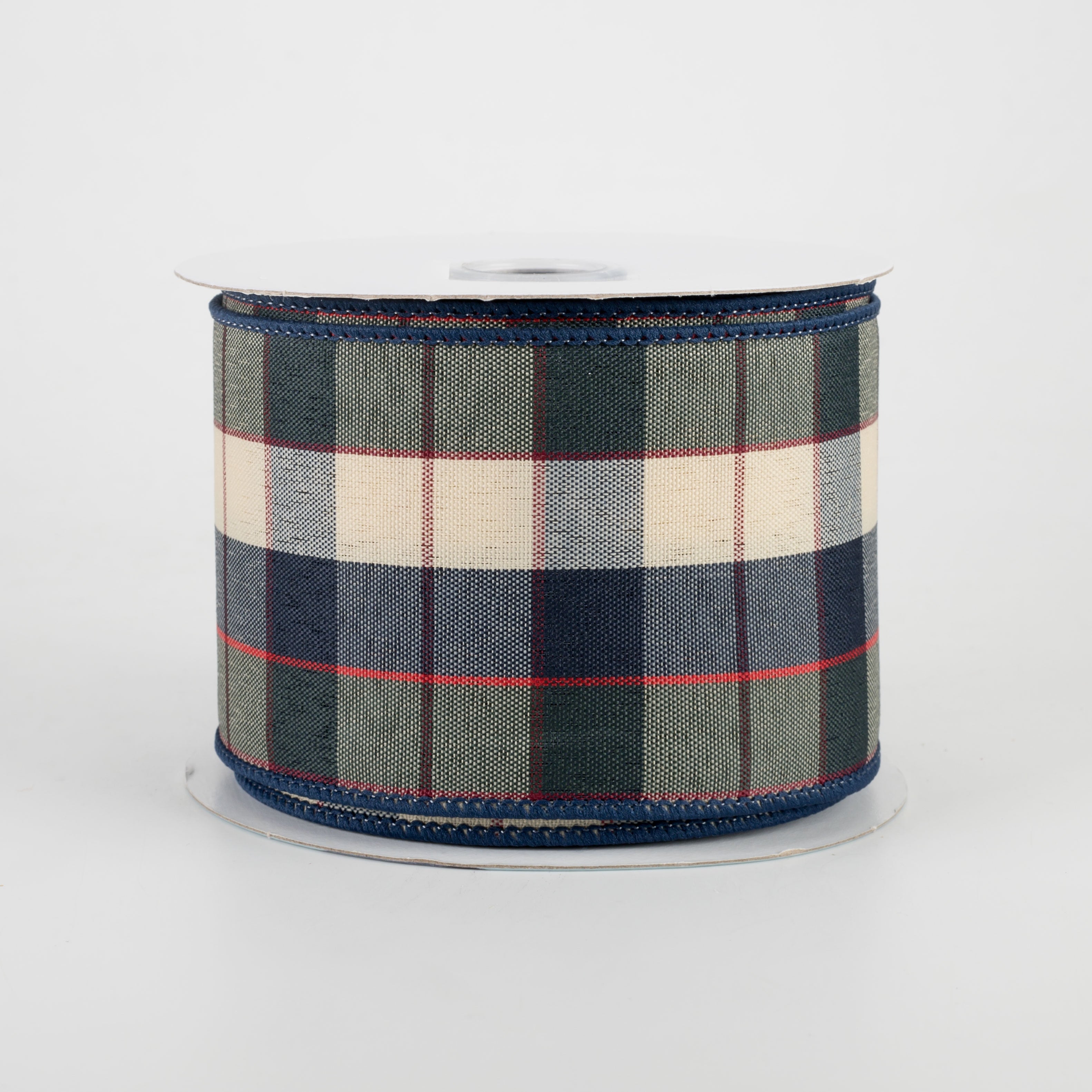 2.5" Plaid Ribbon: Blue, Dark Green, Beige, Burgundy, Red (10 Yards)