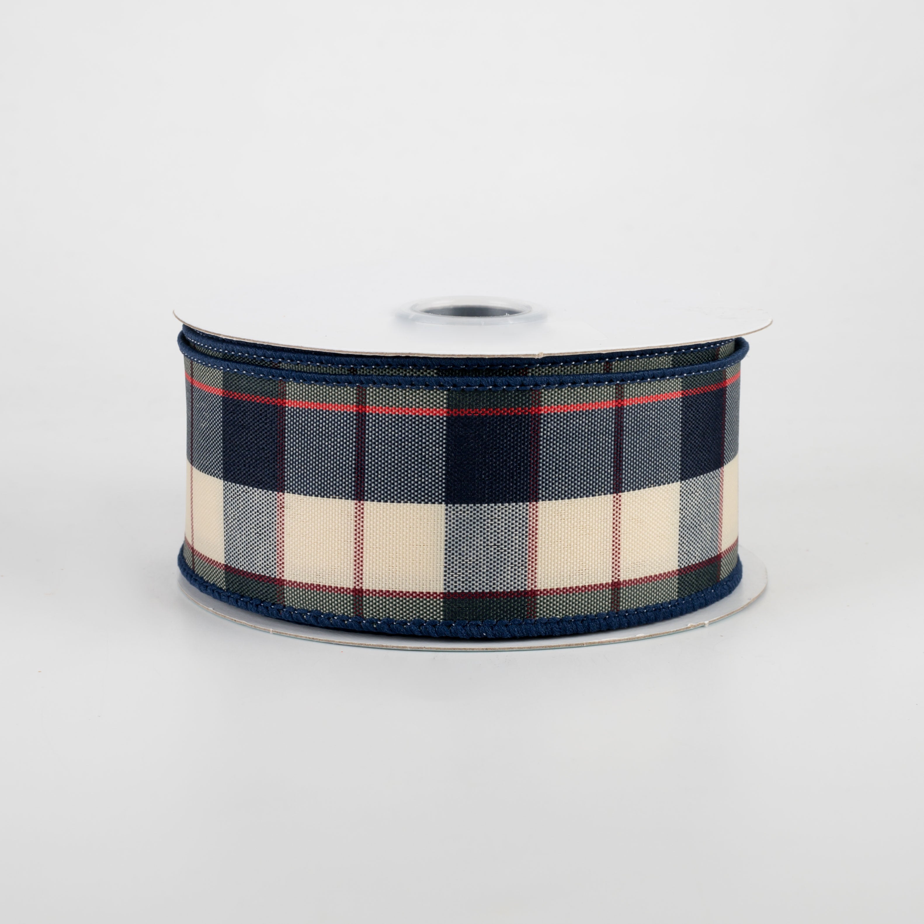 1.5" Plaid Ribbon: Blue, Dark Green, Beige, Burgundy, Red (10 Yards)