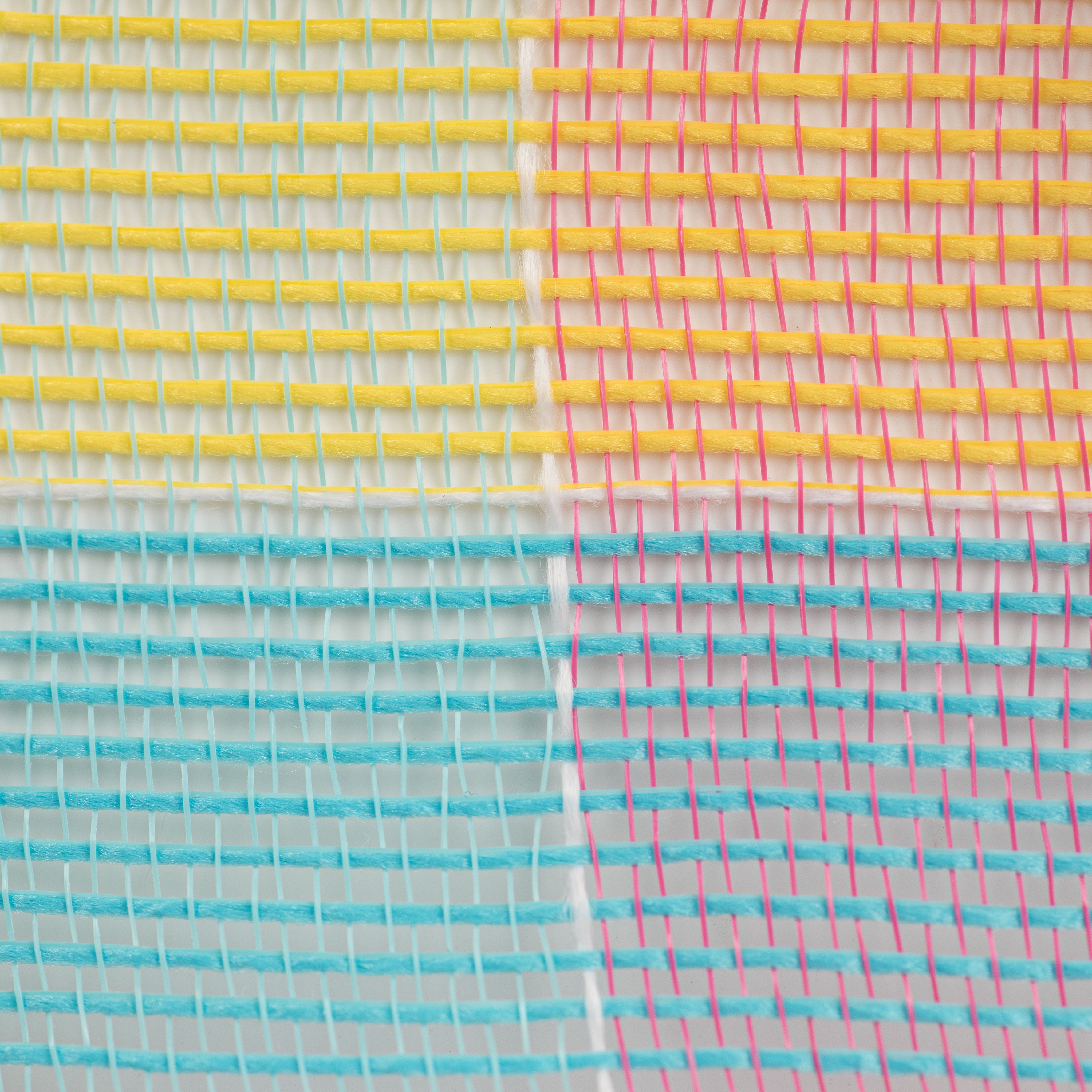 10" Plaid Squares Mesh: Fuchsia, Turquoise, Daffodil detail photo 3