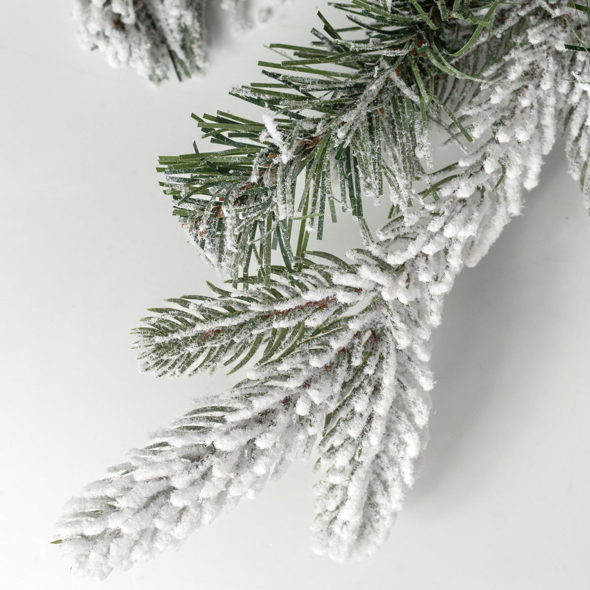 9' Plastic & PVC Mix Snowy Pine Garland: Flocked detail photo 3