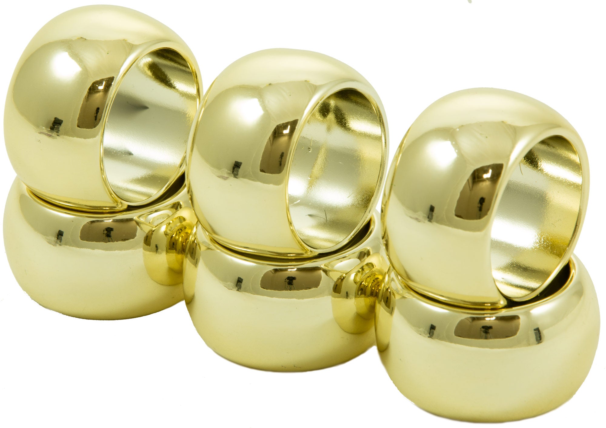 Plastic Round Napkin Rings: Metallic Gold (6) Lifestyle Photo