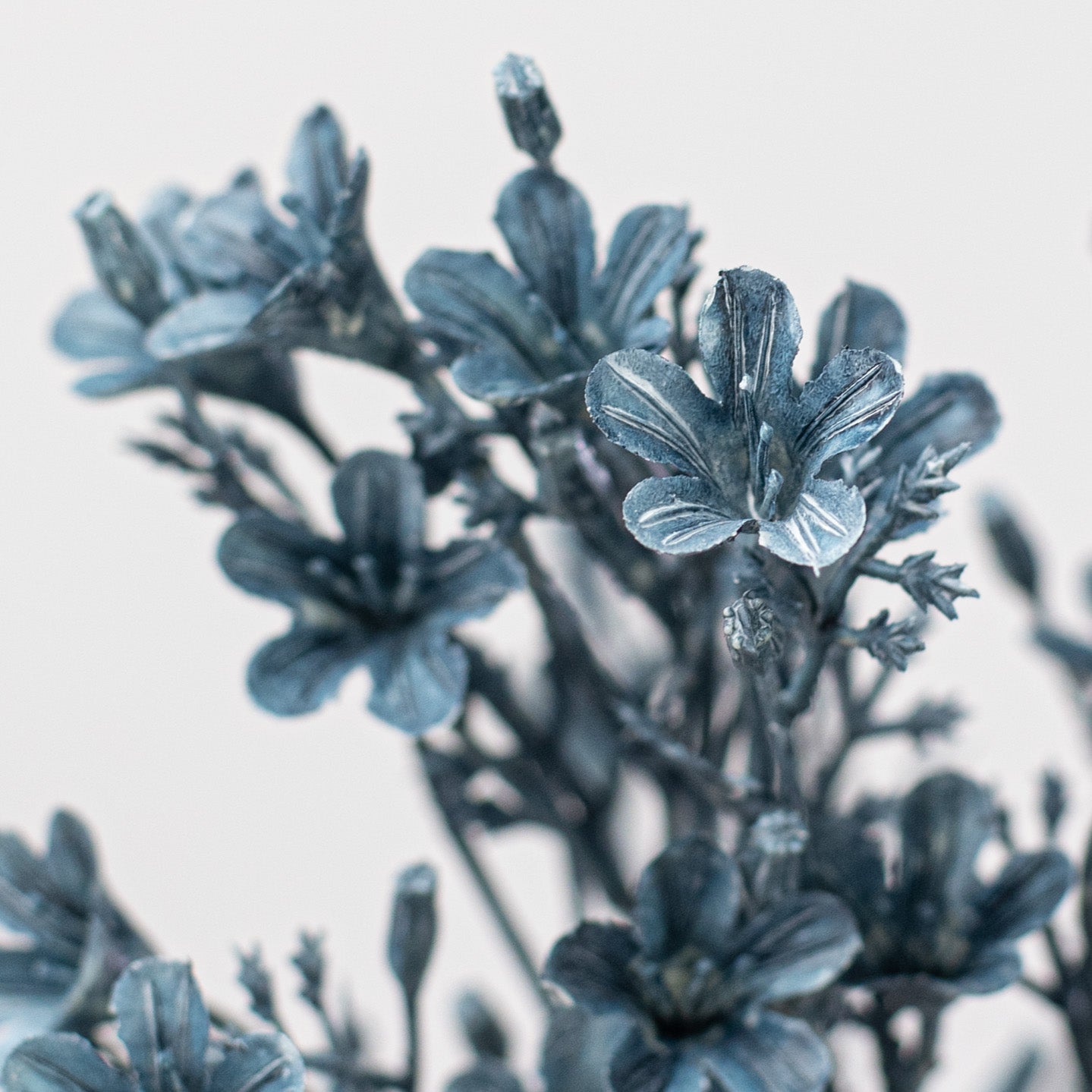 14" Plastic Wax Flower Bush: Blue Lifestyle Photo