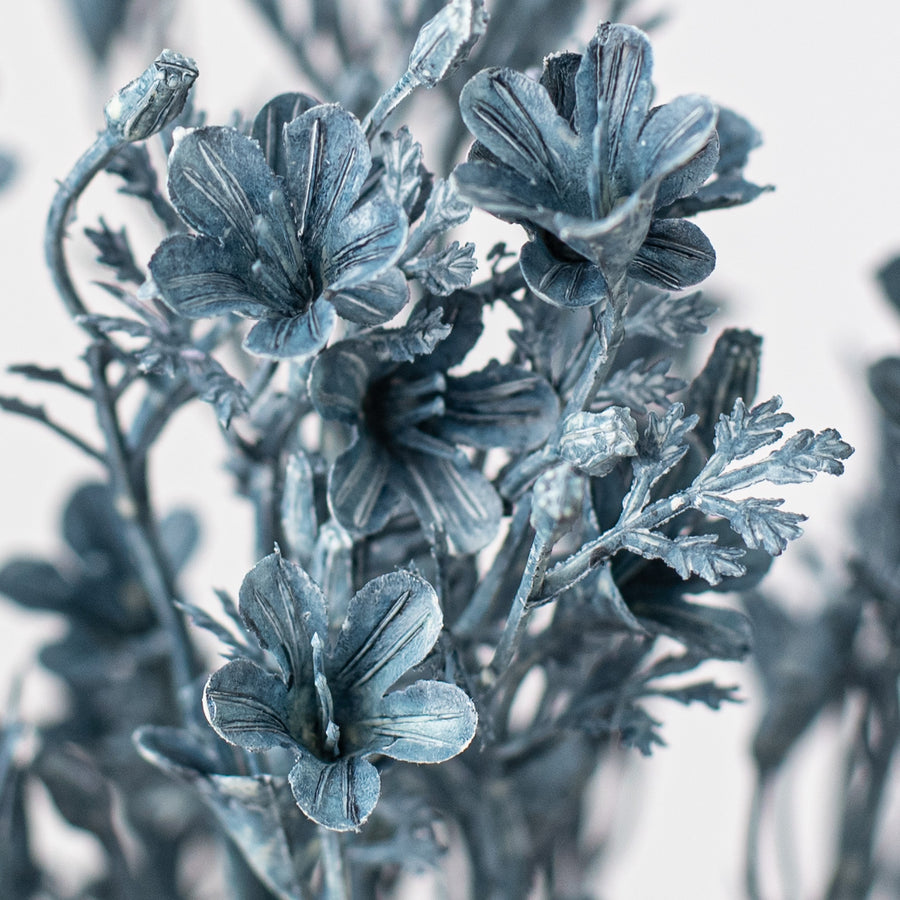 14" Plastic Wax Flower Bush: Blue detail photo 4