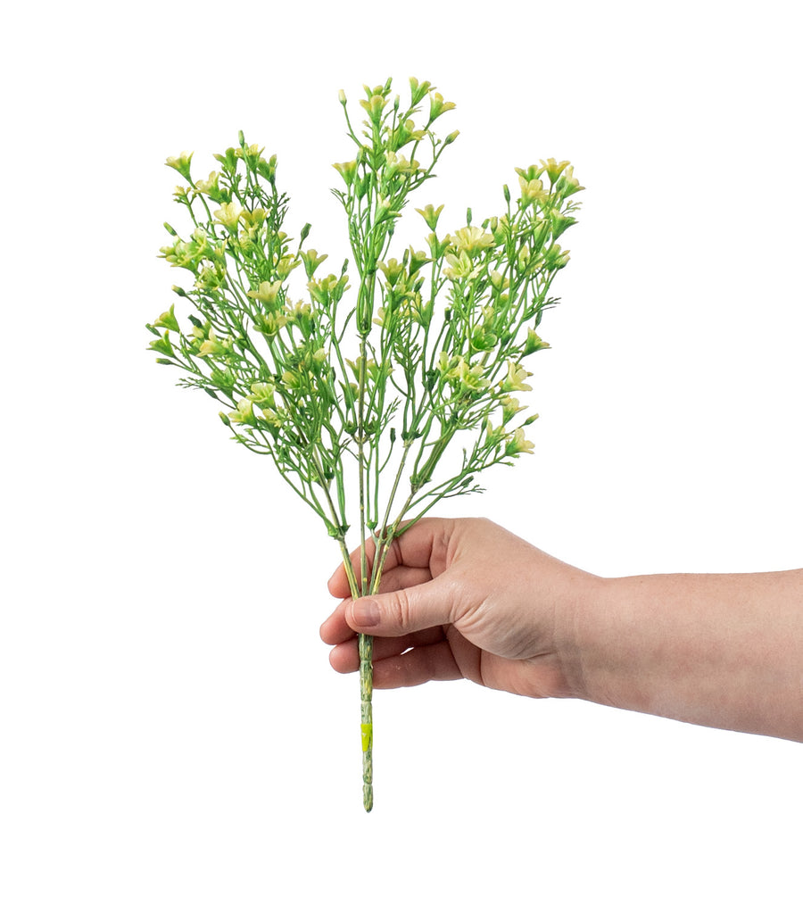 14" Plastic Wax Flower Bush: Cream detail photo 3