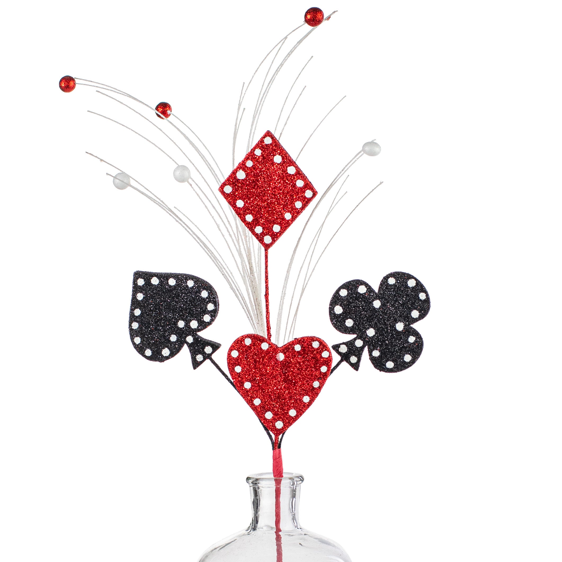 26" Playing Card Suits Spray: Red & Black Item Number: 63417RDBK