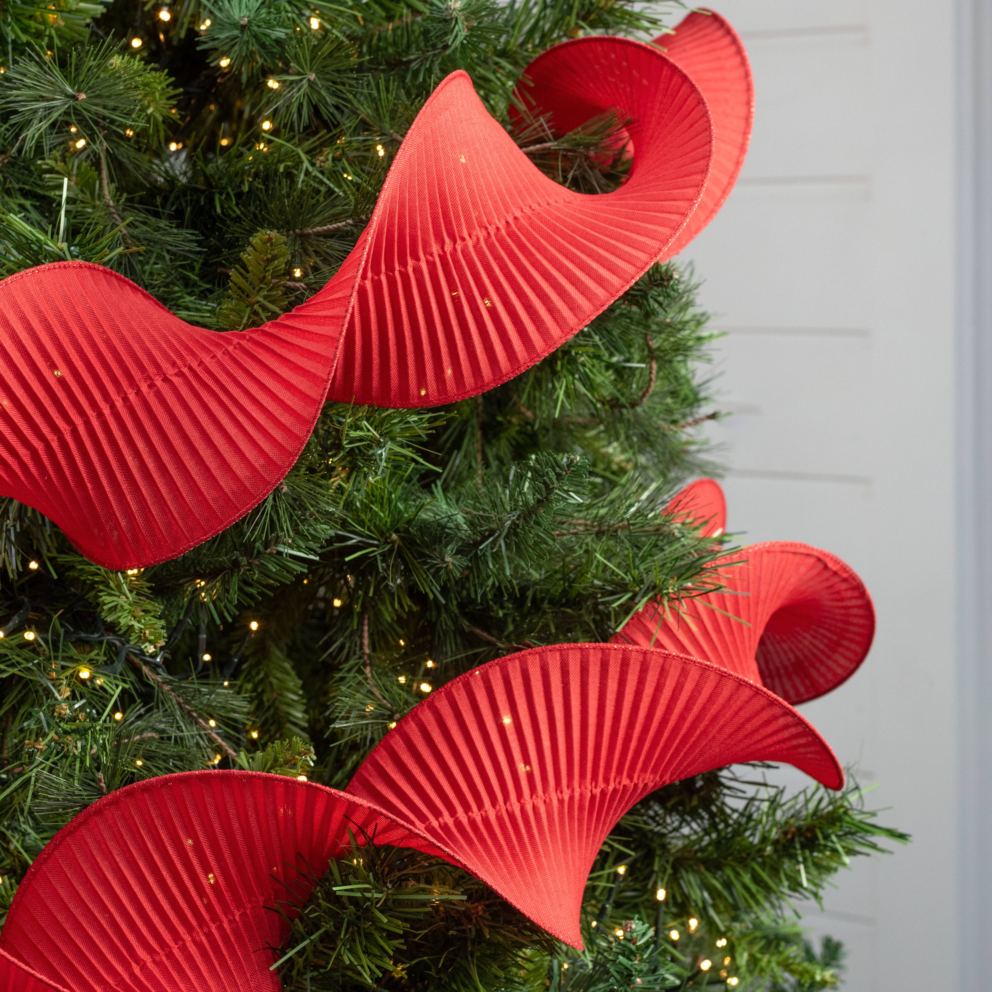 5" Pleated Solid Ribbon: Red (5 Yards) Lifestyle Photo