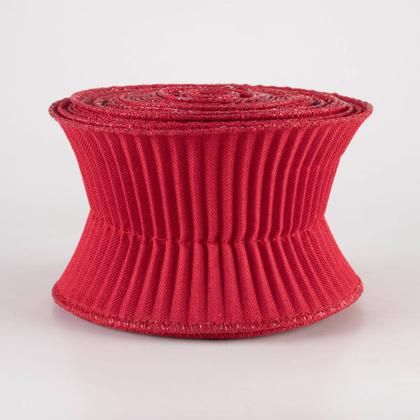 pleated-solid-ribbon-red-