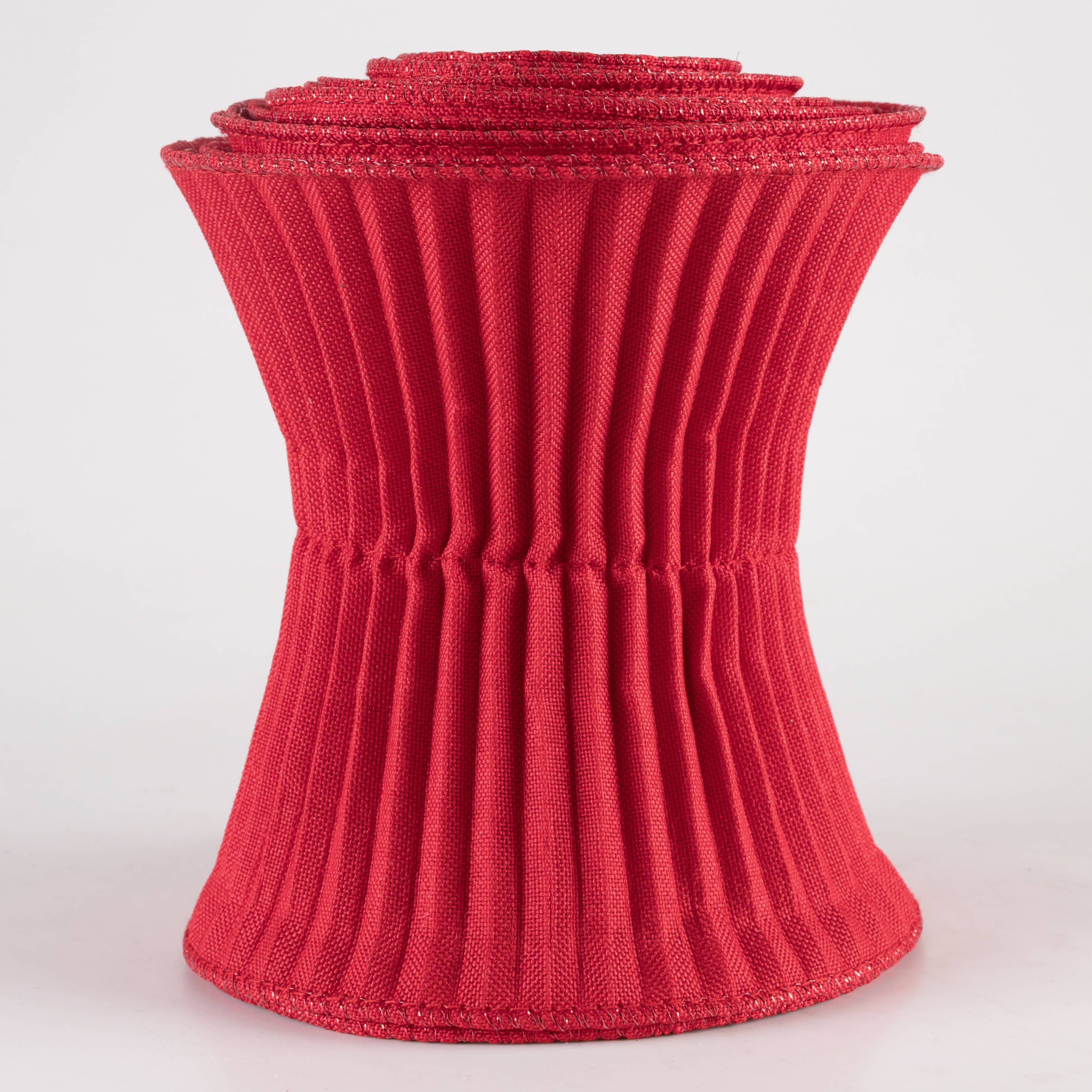 5" Pleated Solid Ribbon: Red (5 Yards) Item Number: RB101905