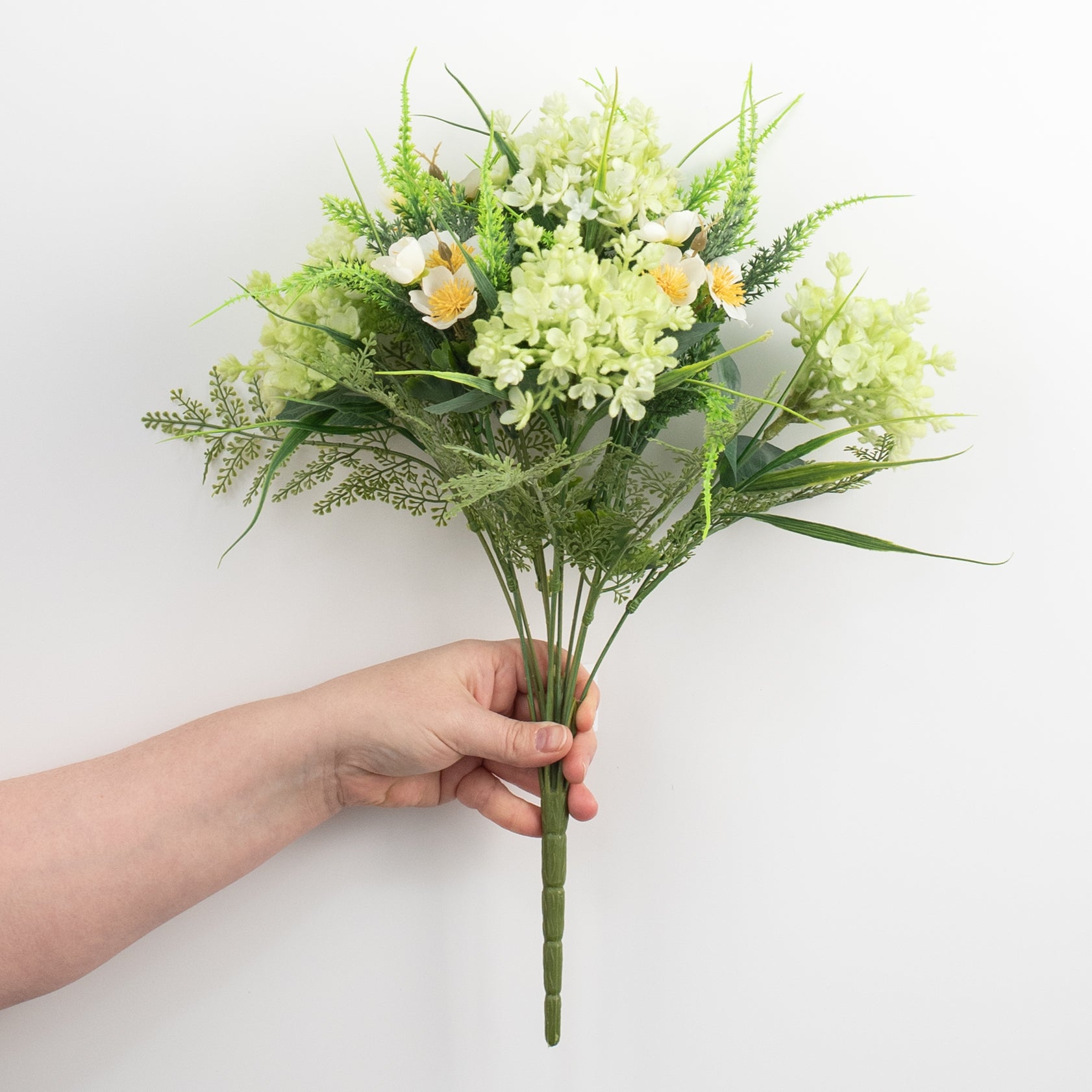 17" Plum Blossom & Cedar Bouquet: White/Green detail photo 3
