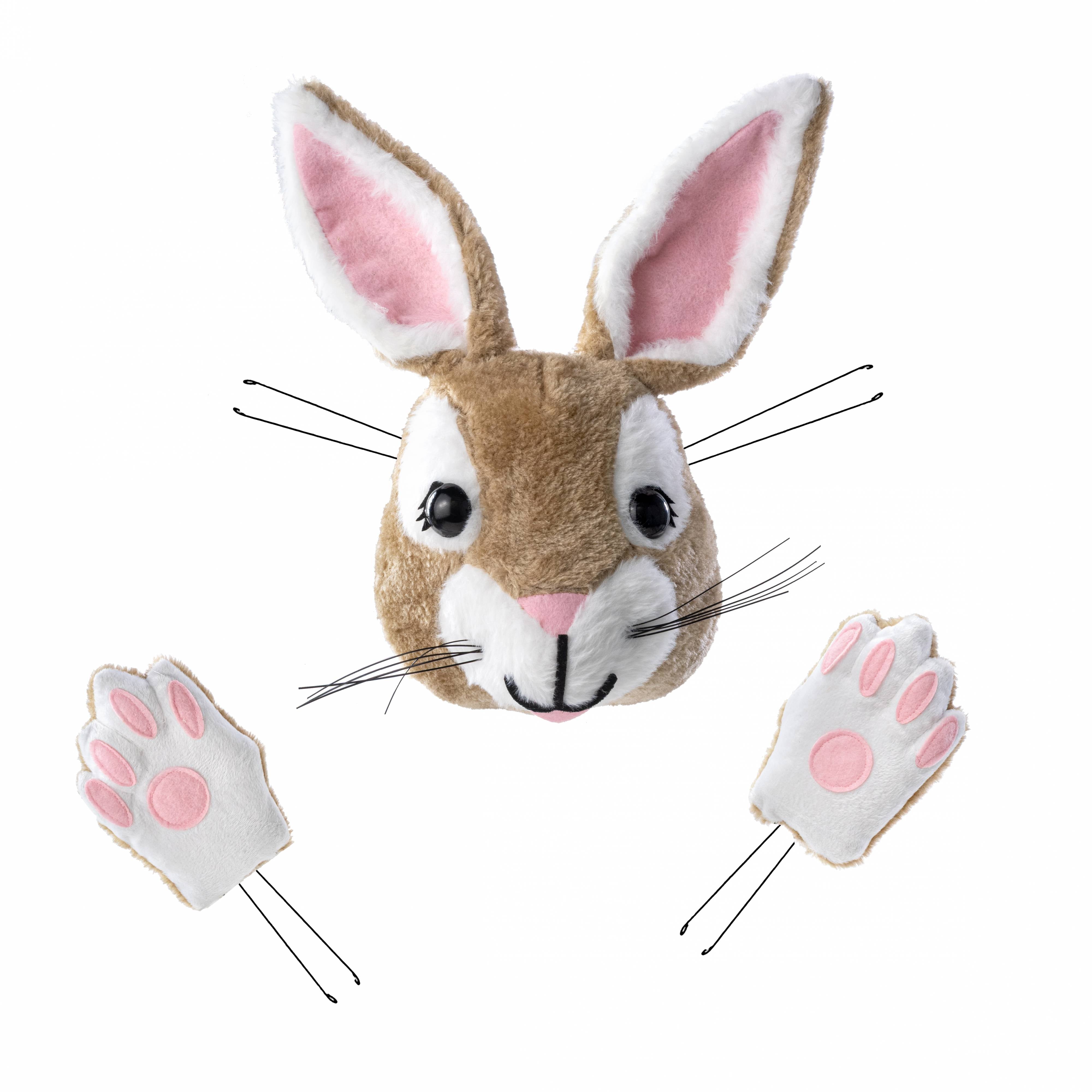 Plush Brown Bunny Head & Paws Wreath Decor Kit (3 Pieces) Item Number: HE739904