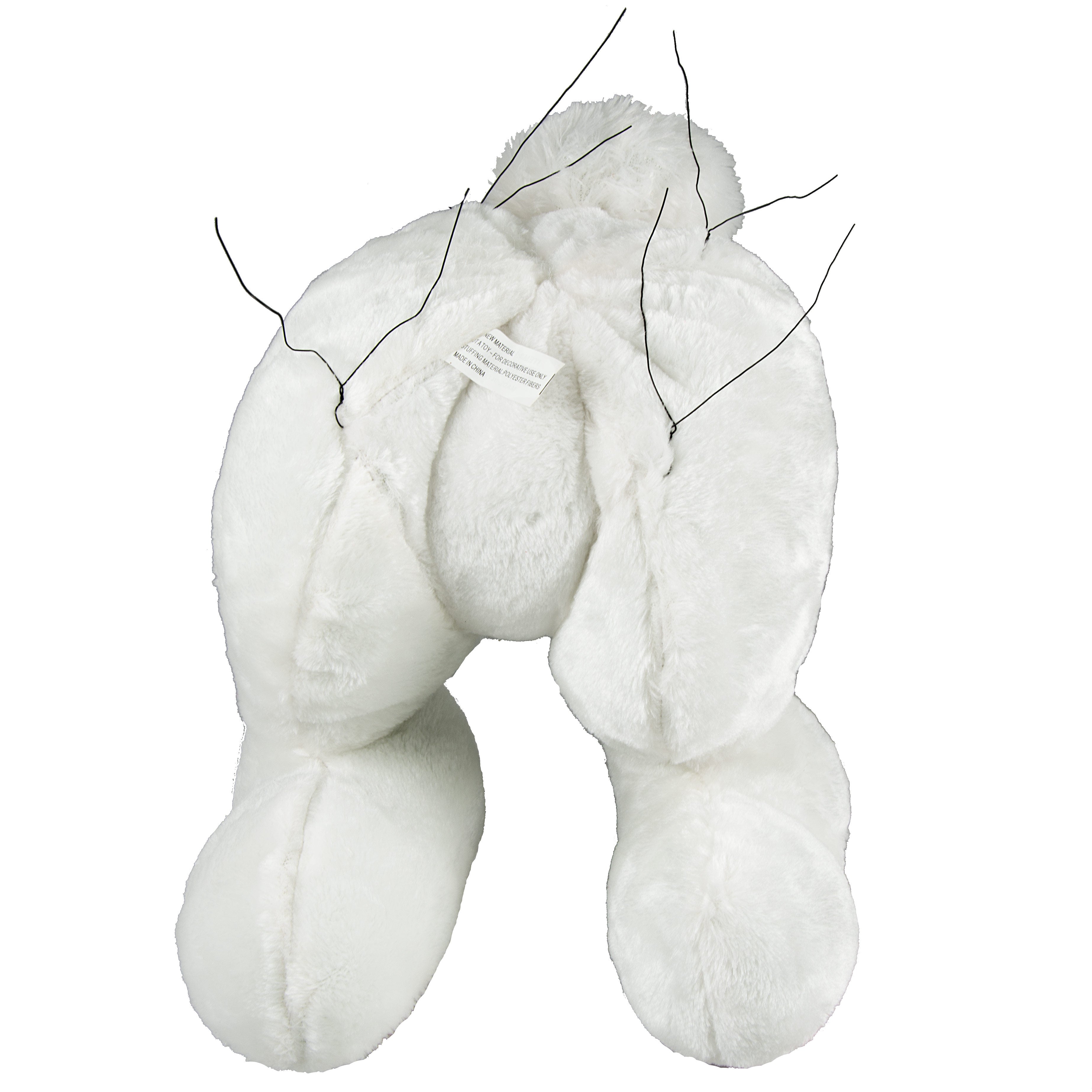 Plush Bunny Wreath Accent: White & Pink detail photo 4