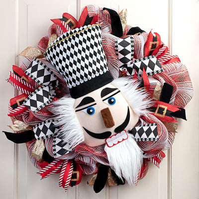 20" Plush Diamond Harlequin Nutcracker Head Lifestyle Photo