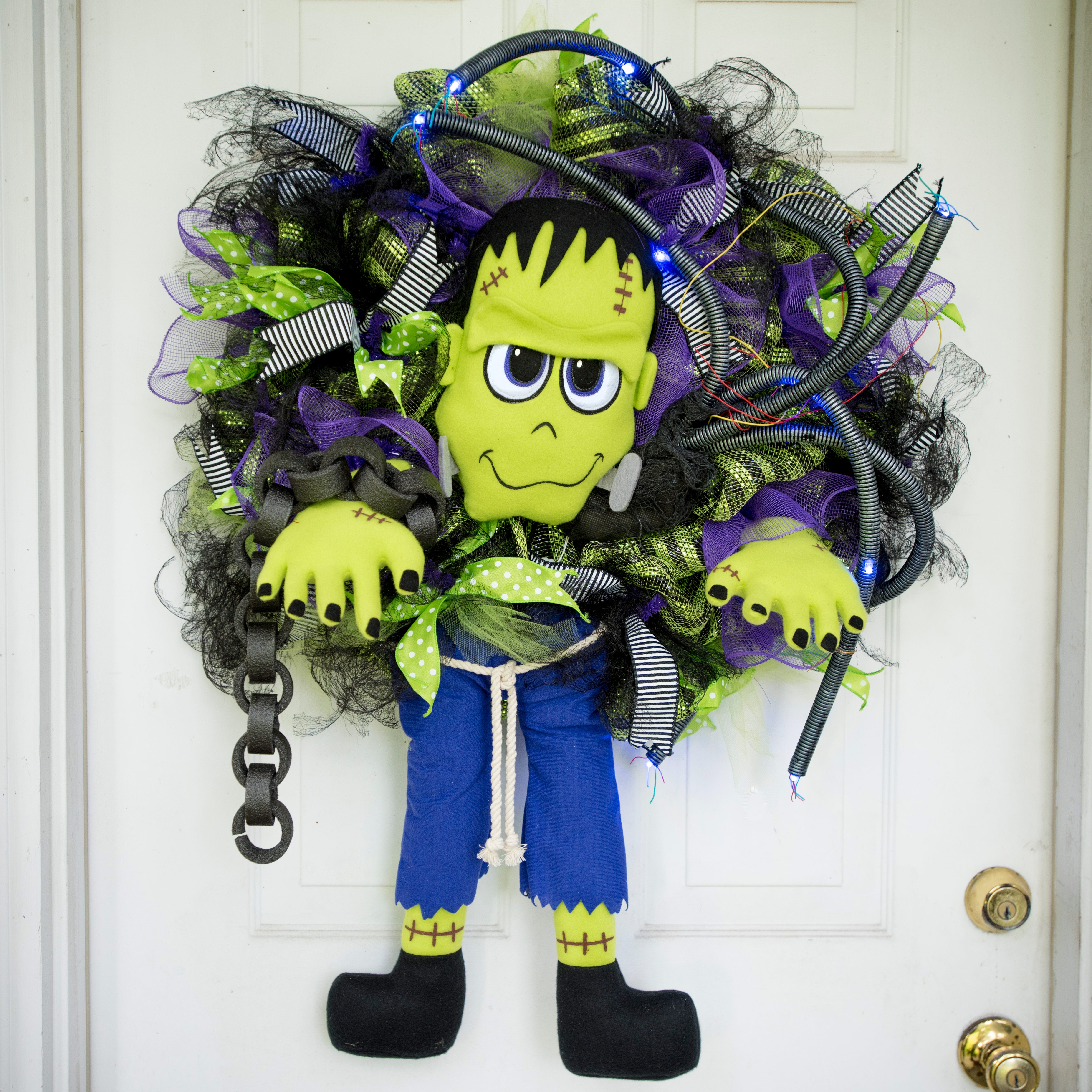 Plush Frankenstein Wreath Accent