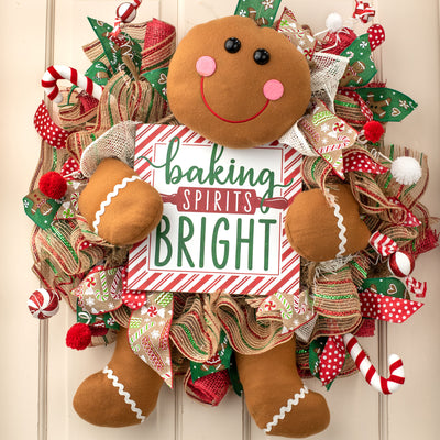 Plush Gingerbread Wreath Accent Lifestyle Photo