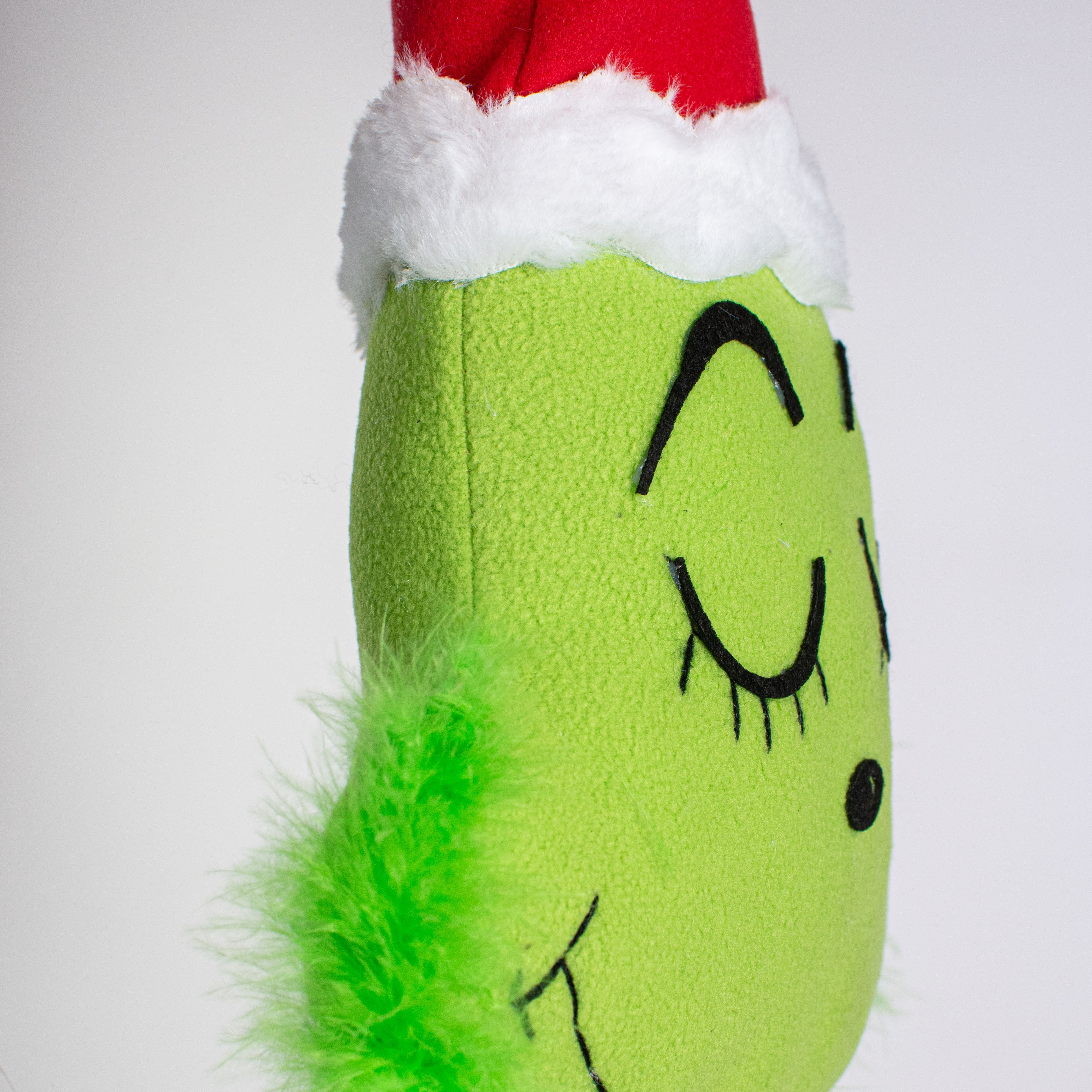 21" Plush Green Monster Head Ornament detail photo 3