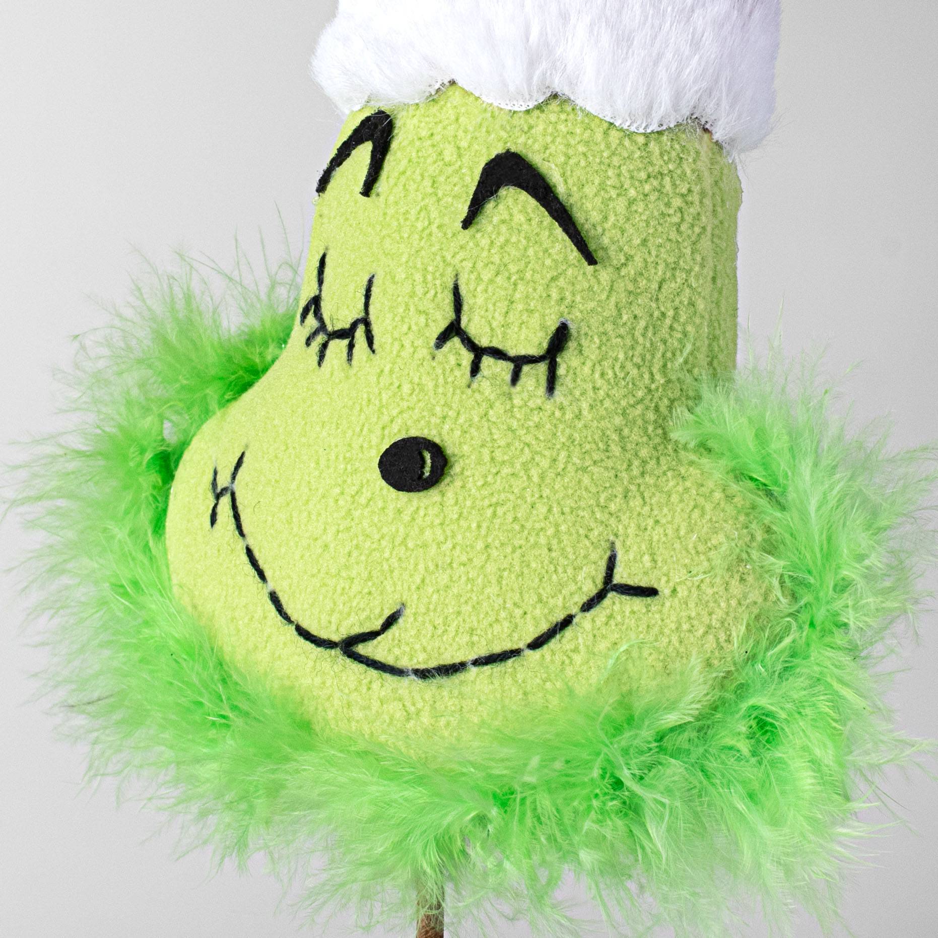 19" Plush Green Monster Head Pick detail photo 4