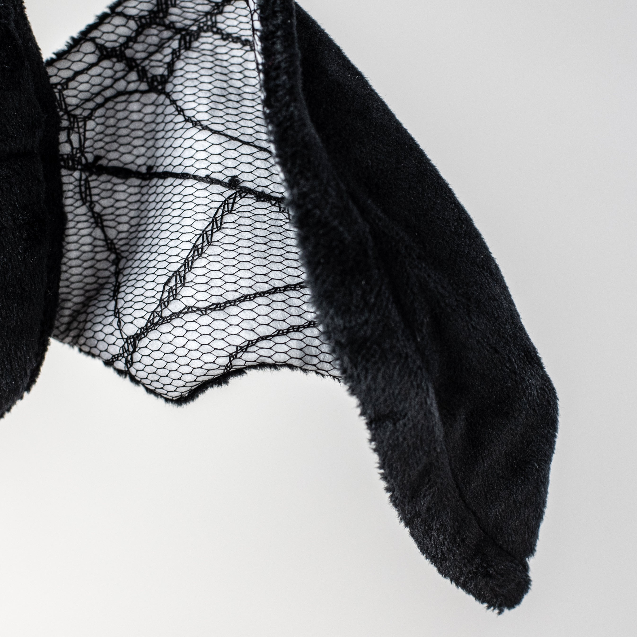 16" Plush Lace Wing Bat: Black & White detail photo 3