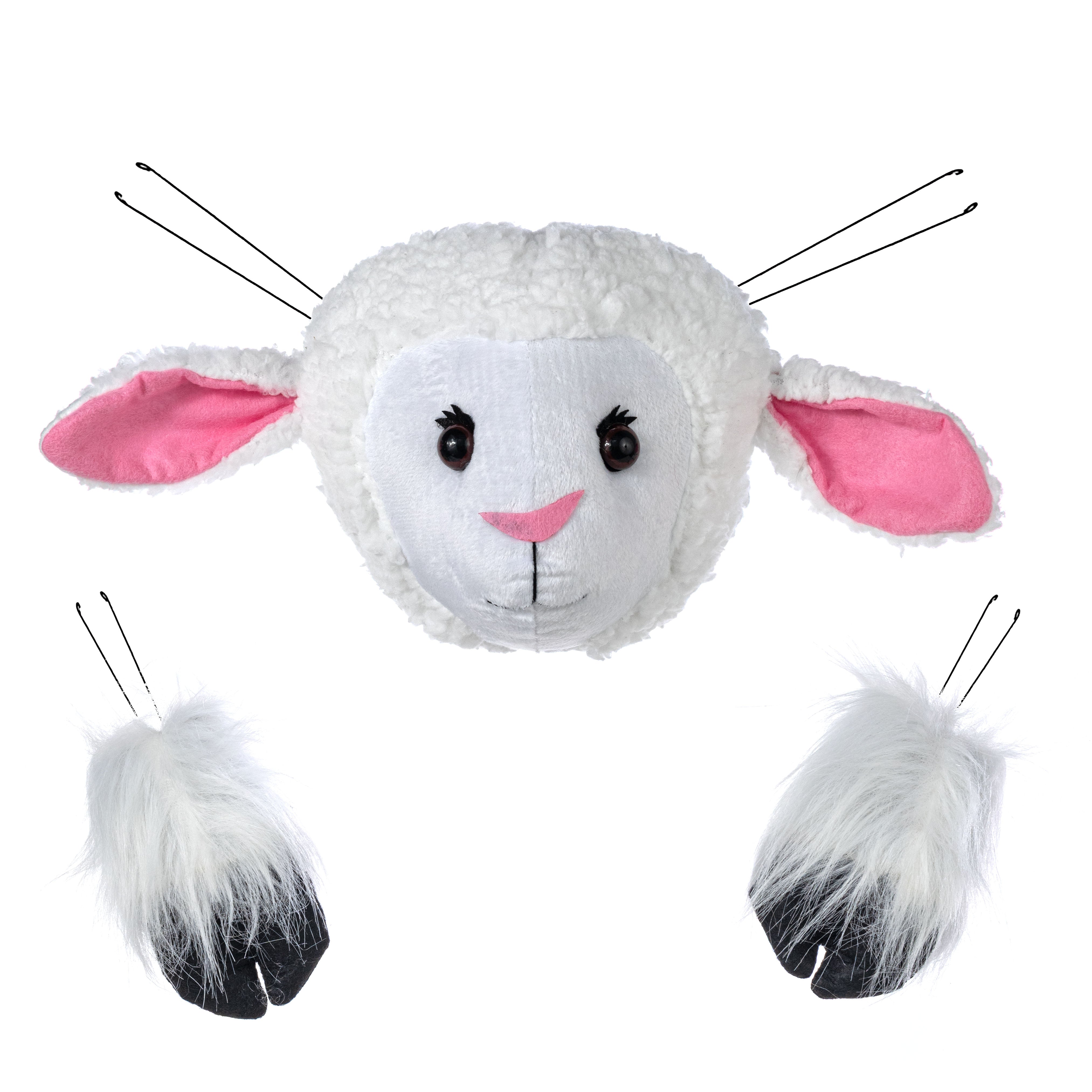 Plush Lamb Face & Paws Wreath Decor Kit (3 Pieces) Item Number: HE740027
