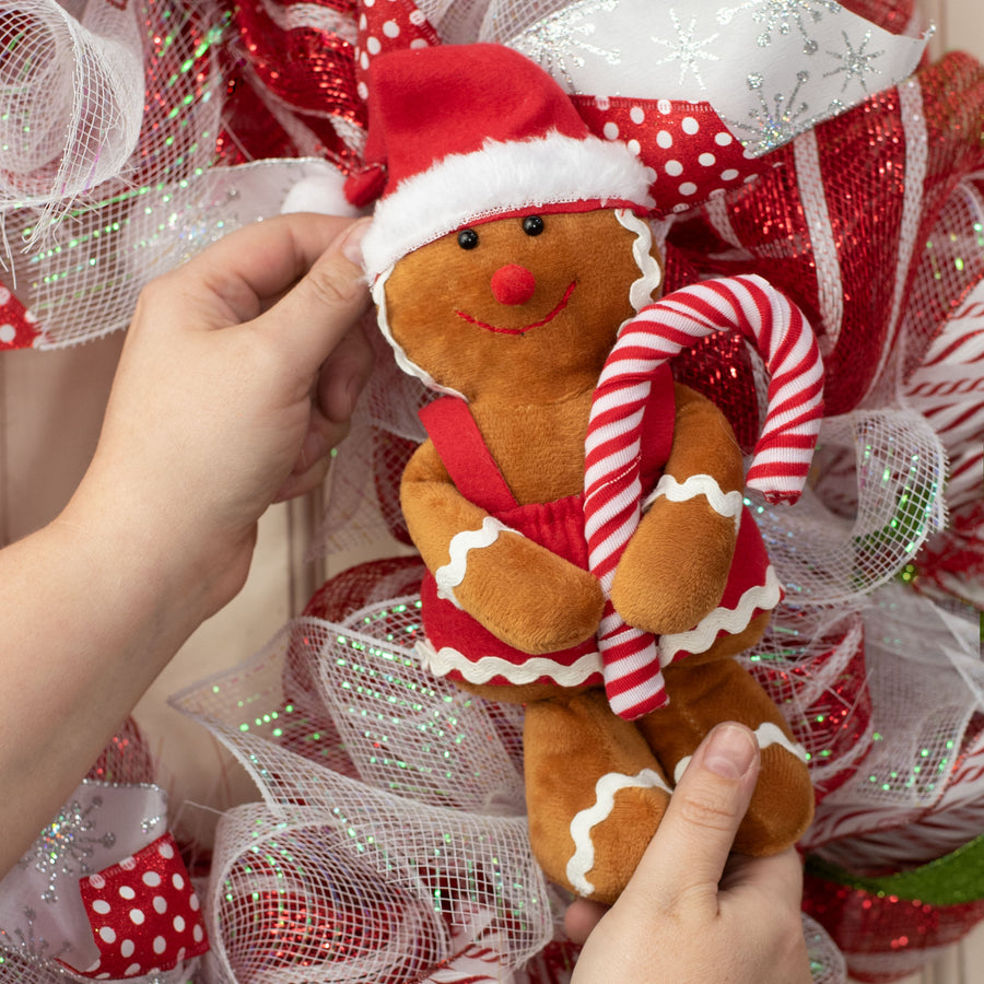 10"  Plush Peppermint Gingerbread Ornament: Girl Lifestyle Photo