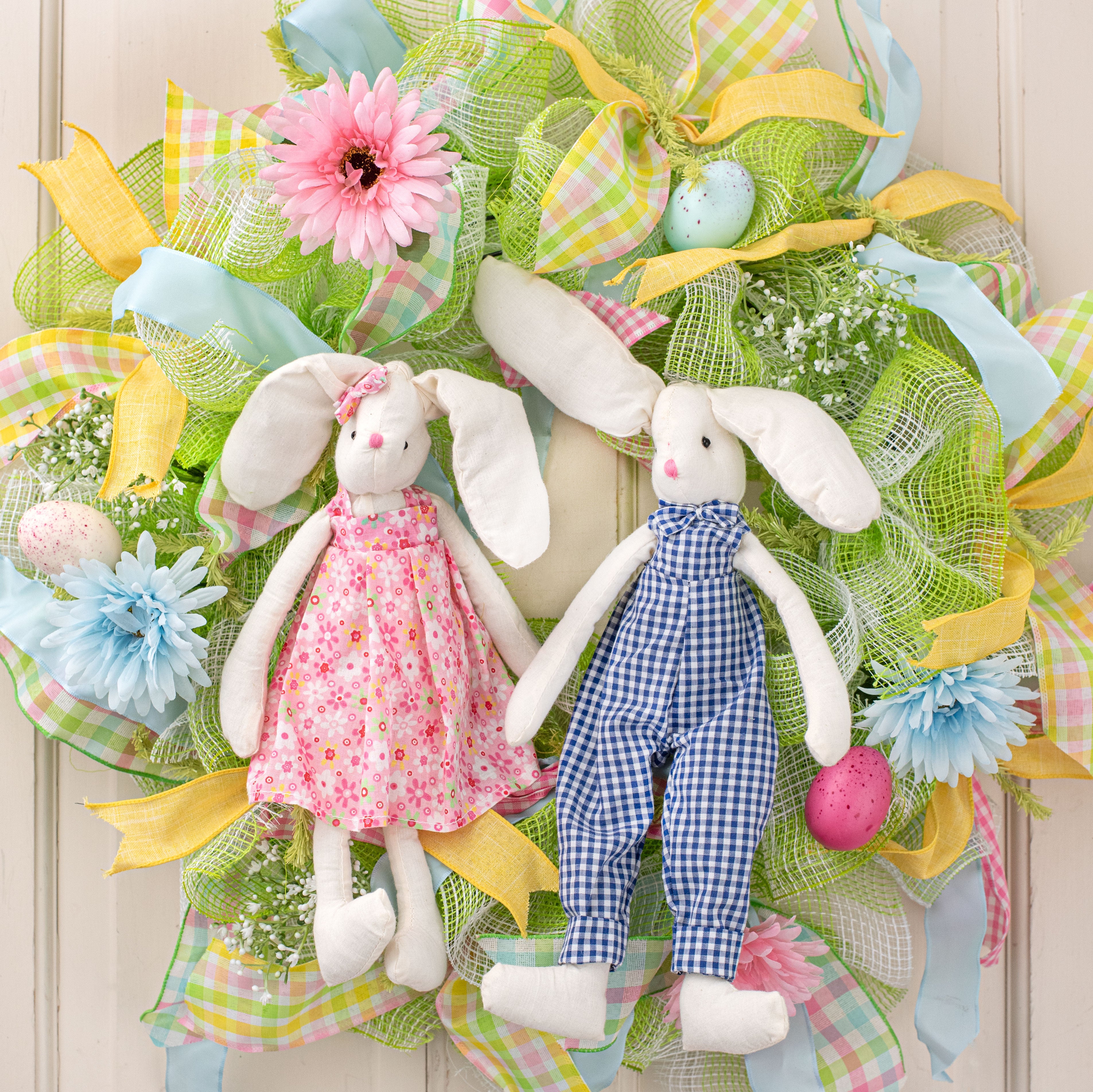 18" Plush Rabbit Decoration: Blue Lifestyle Photo