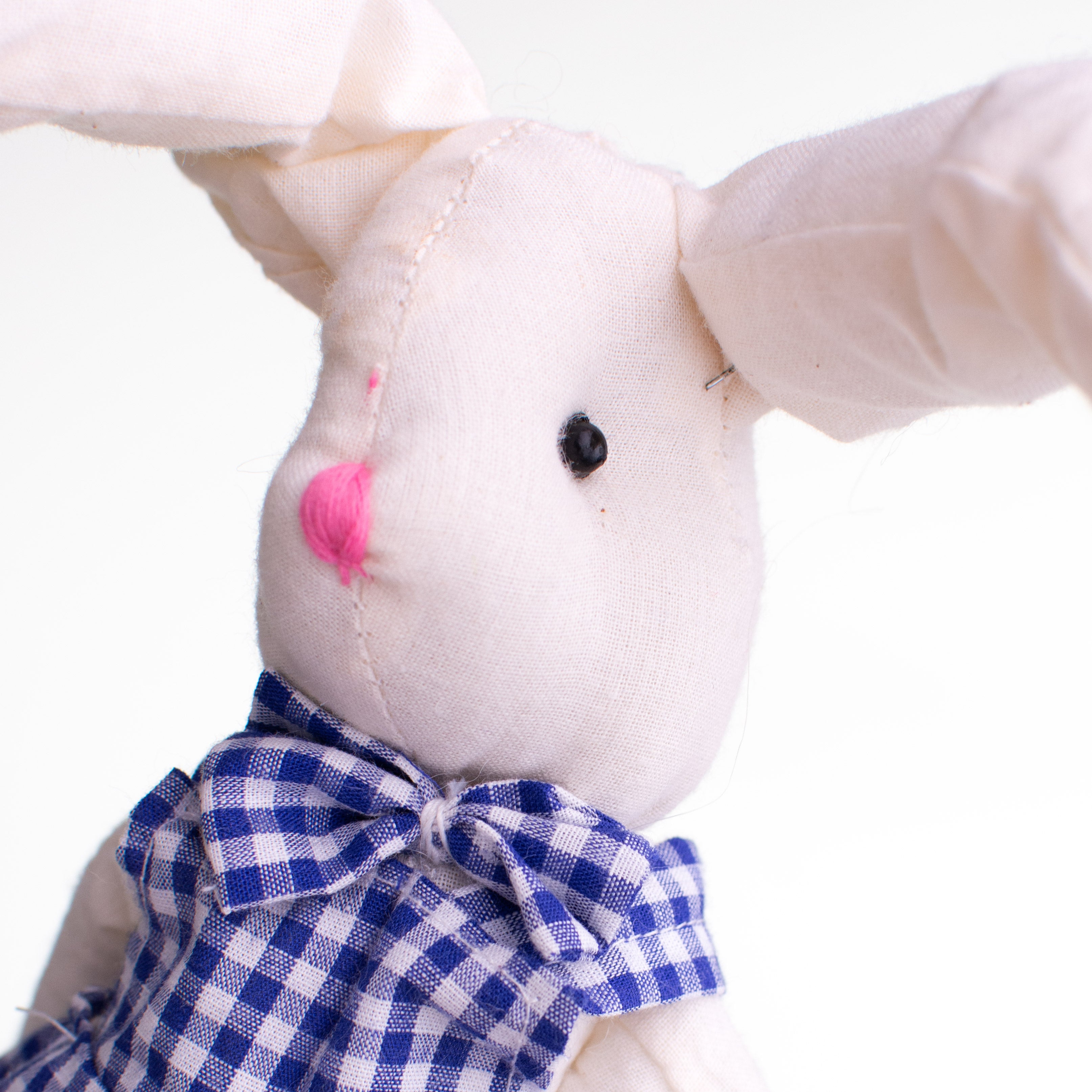18" Plush Rabbit Decoration: Blue detail photo 3