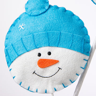 25" Plush Snowman Head Spray: Blue Lifestyle Photo