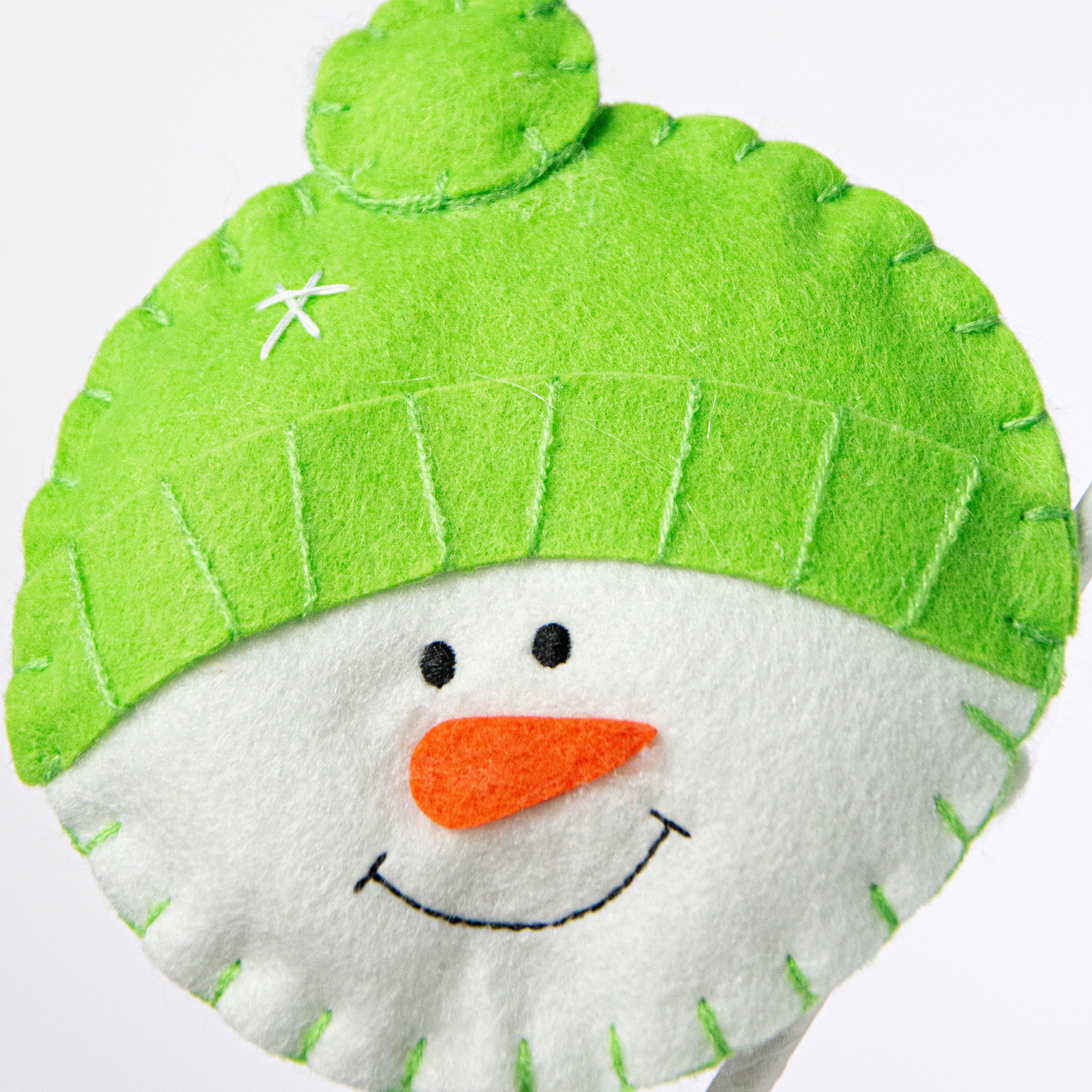 25" Plush Snowman Head Spray: Green Lifestyle Photo