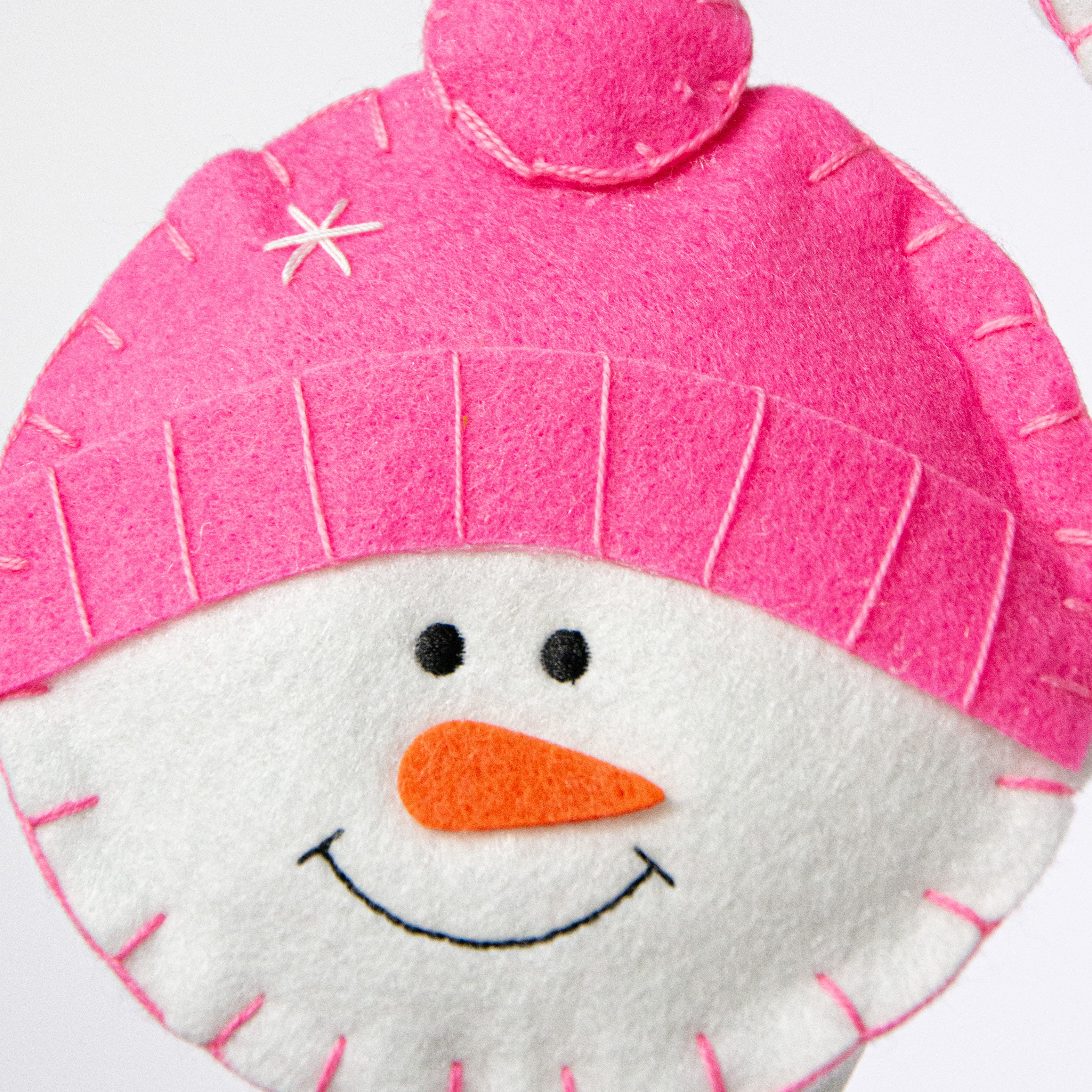 25" Plush Snowman Head Spray: Pink Lifestyle Photo