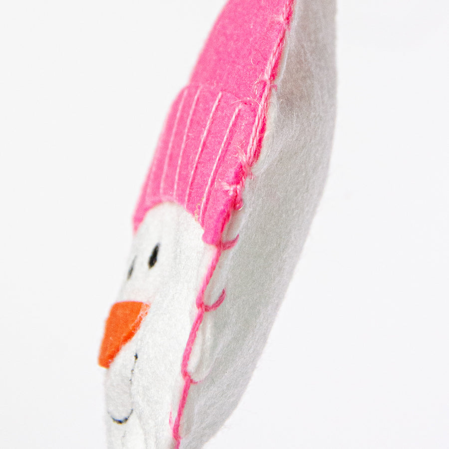 25" Plush Snowman Head Spray: Pink detail photo 4