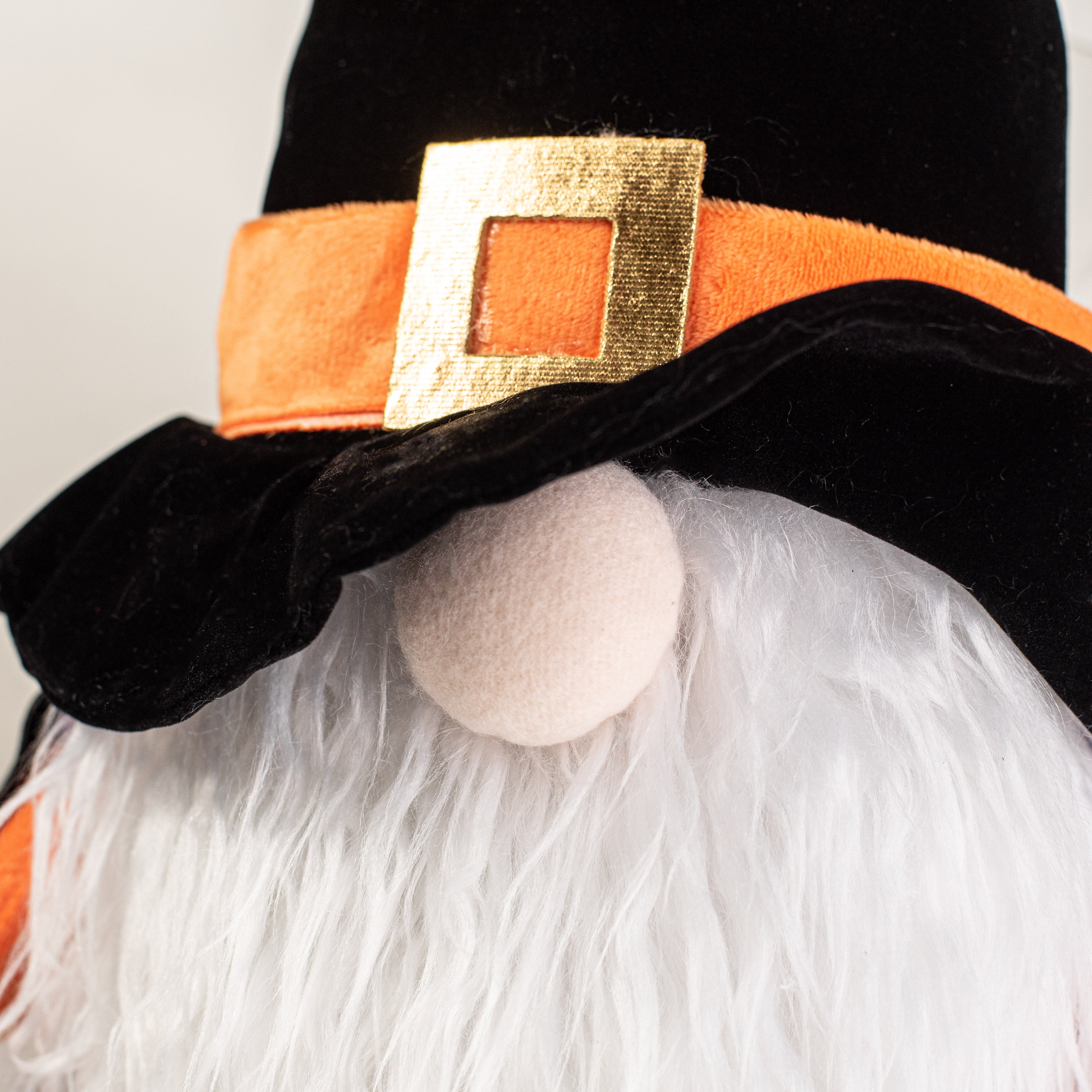 22" Plush Witch Gnome: Orange & Black detail photo 4