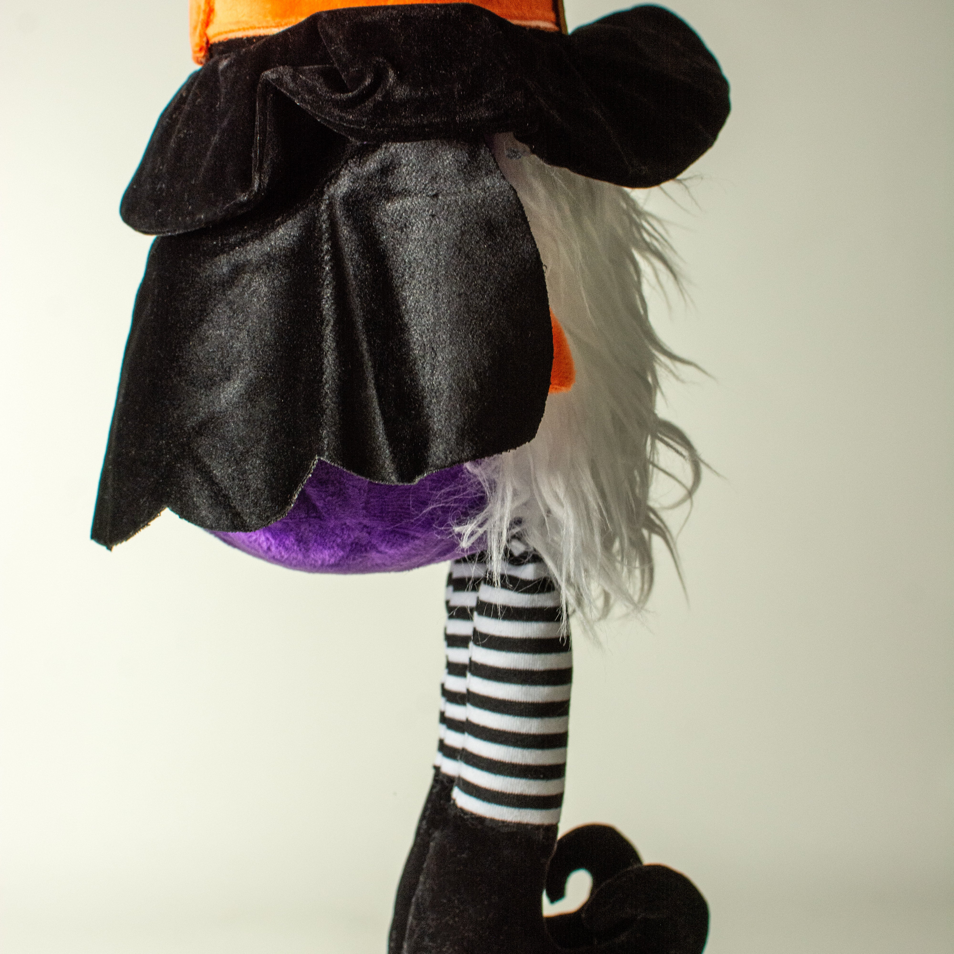 22" Plush Witch Gnome: Orange & Black detail photo 5