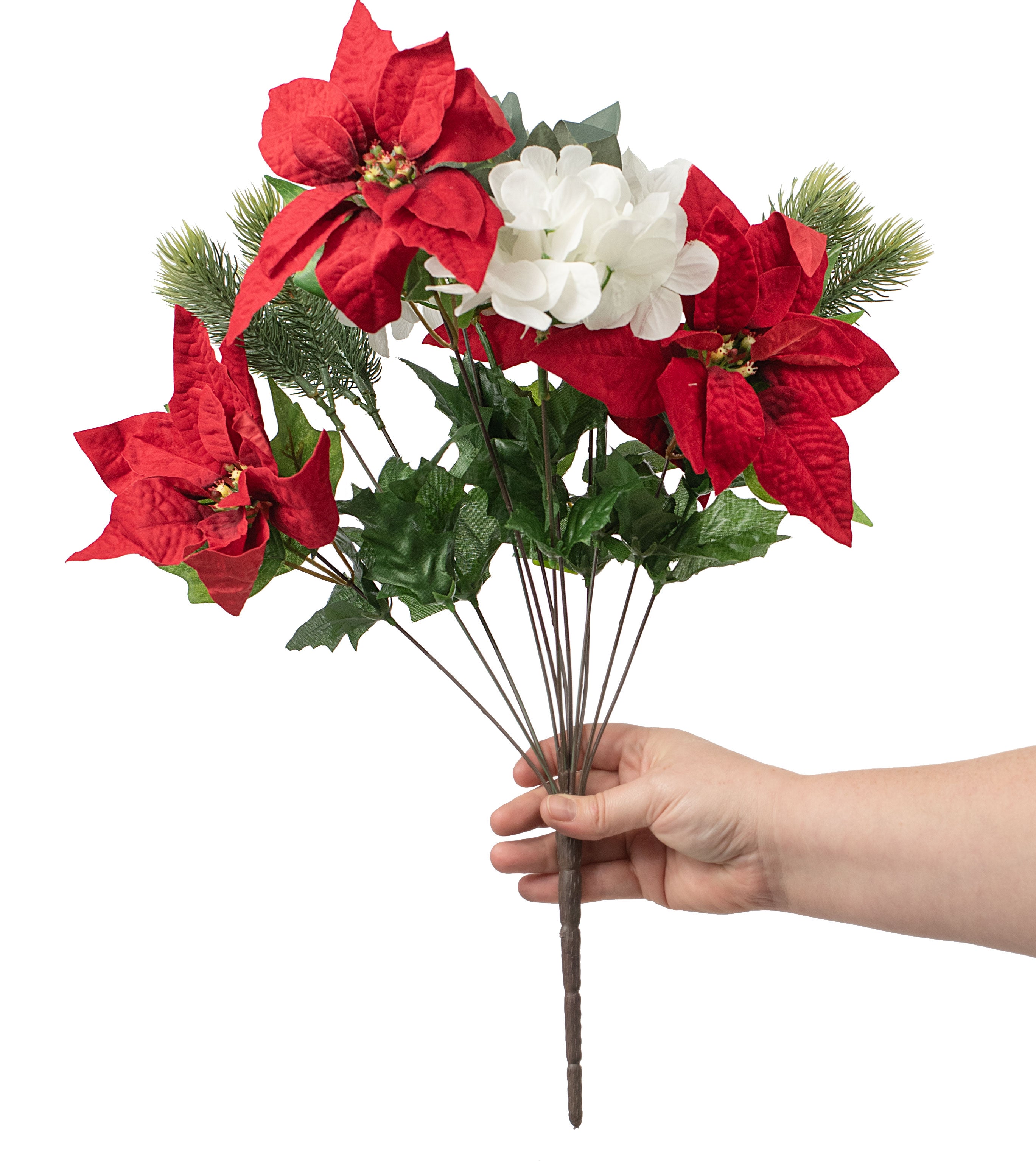 20" Poinsettia Hydrangea Bush detail photo 3