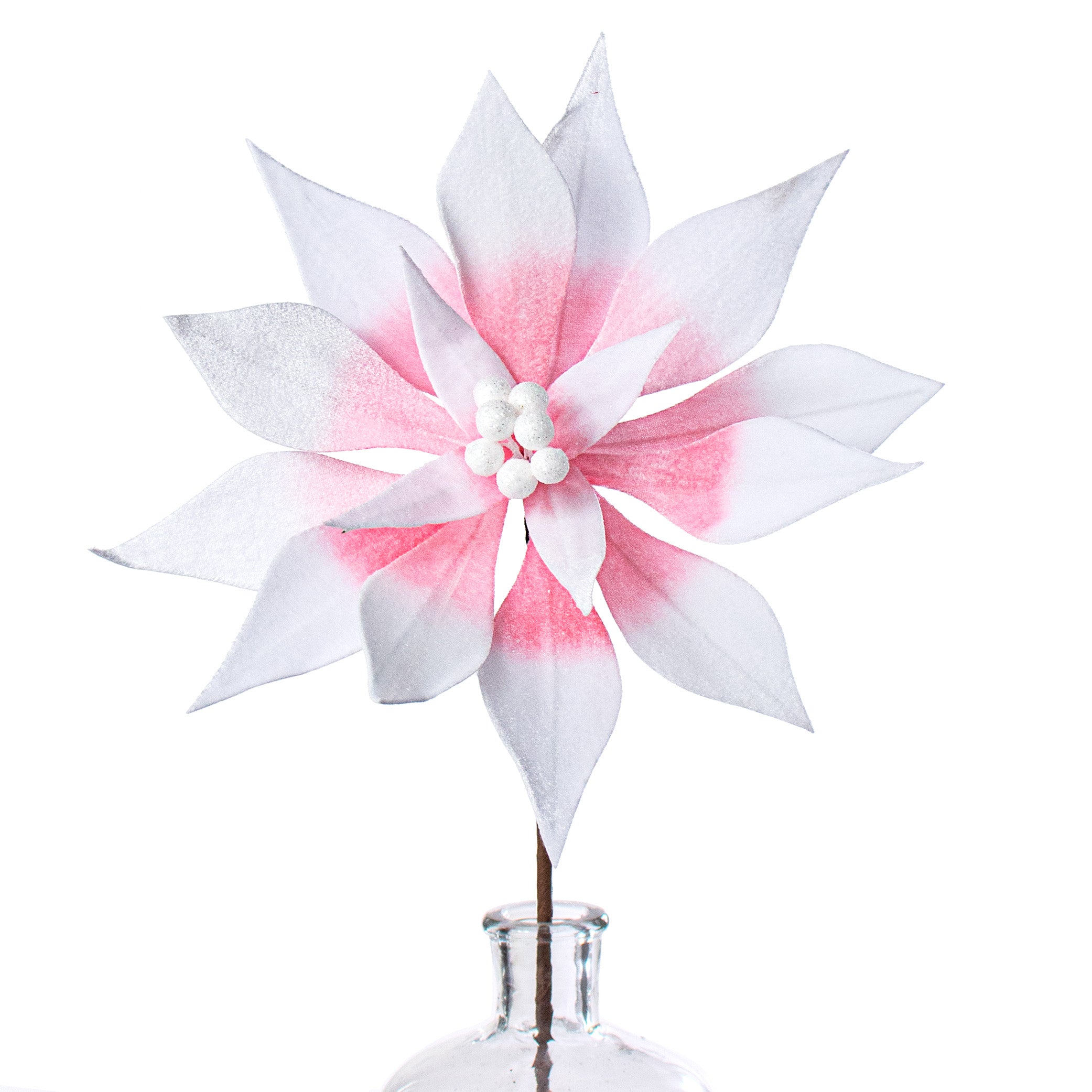 22" Poinsettia Stem: Pink & White Variegated Item Number: 187406