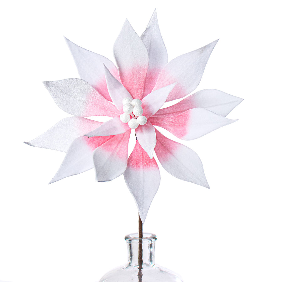 22" Poinsettia Stem: Pink & White Variegated Item Number: 187406