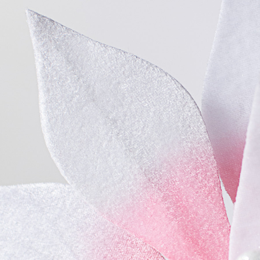 22" Poinsettia Stem: Pink & White Variegated detail photo 4